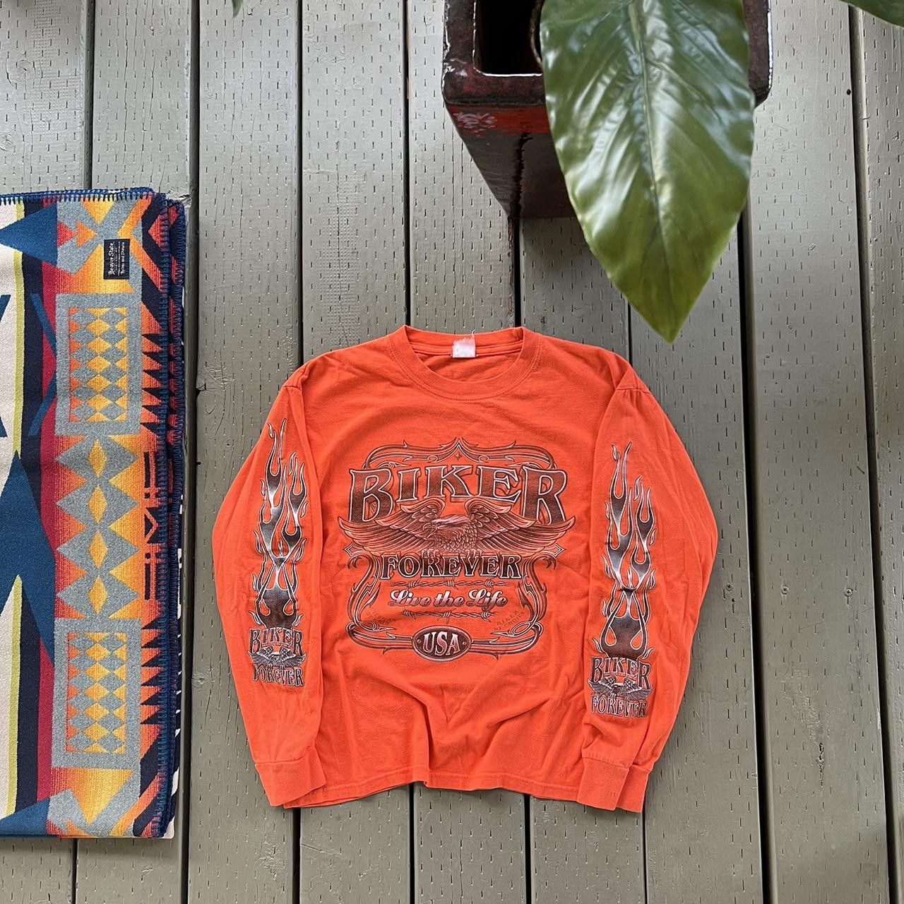 Harley Davidson × Vintage Vintage y2k Harley Davidson Flame long sleeve Size US S / EU 44-46 / 1 - 2 Thumbnail