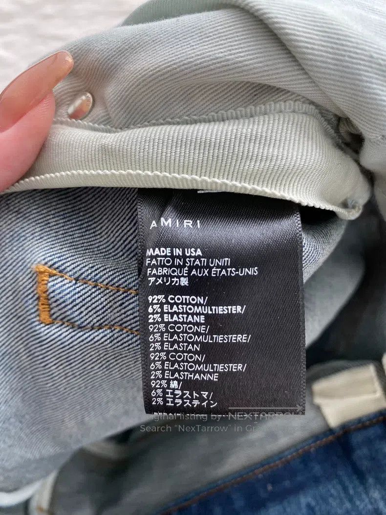Amiri Amiri Size 32 Washed blue diamond plaid patchwork MX1 jeans Size US 32 / EU 48 - 4 Thumbnail