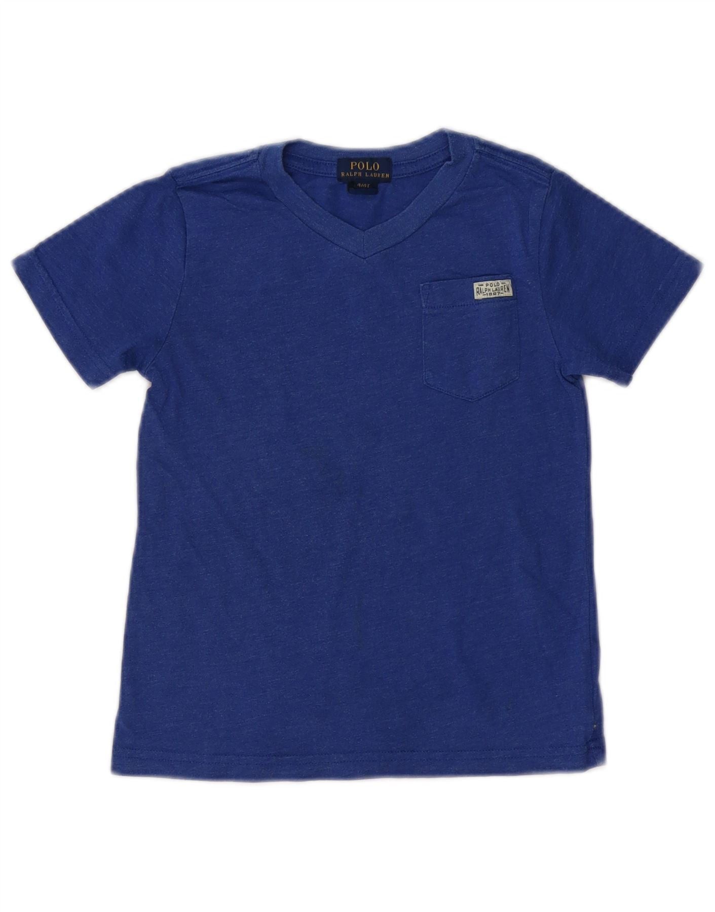 Polo Ralph Lauren Boys T-Shirt Top 3-4 Years Blue Flecked Cotton Size XXS / US 00 / IT 34 - 1 Thumbnail