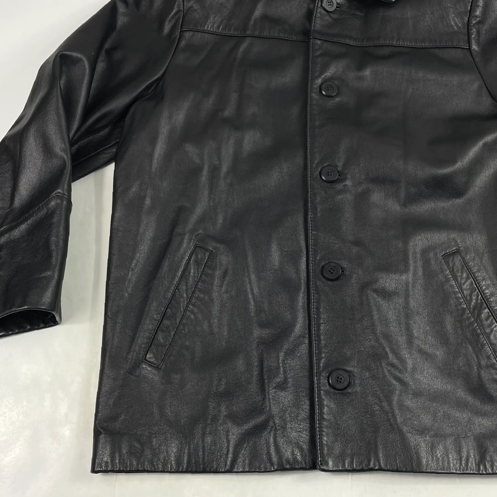 Ariat VINTAGE Lariat Leather Jacket Mens Large Black Button Up Motorcycle Biker USA Jacket Size US L / EU 52-54 / 3 - 5 Thumbnail