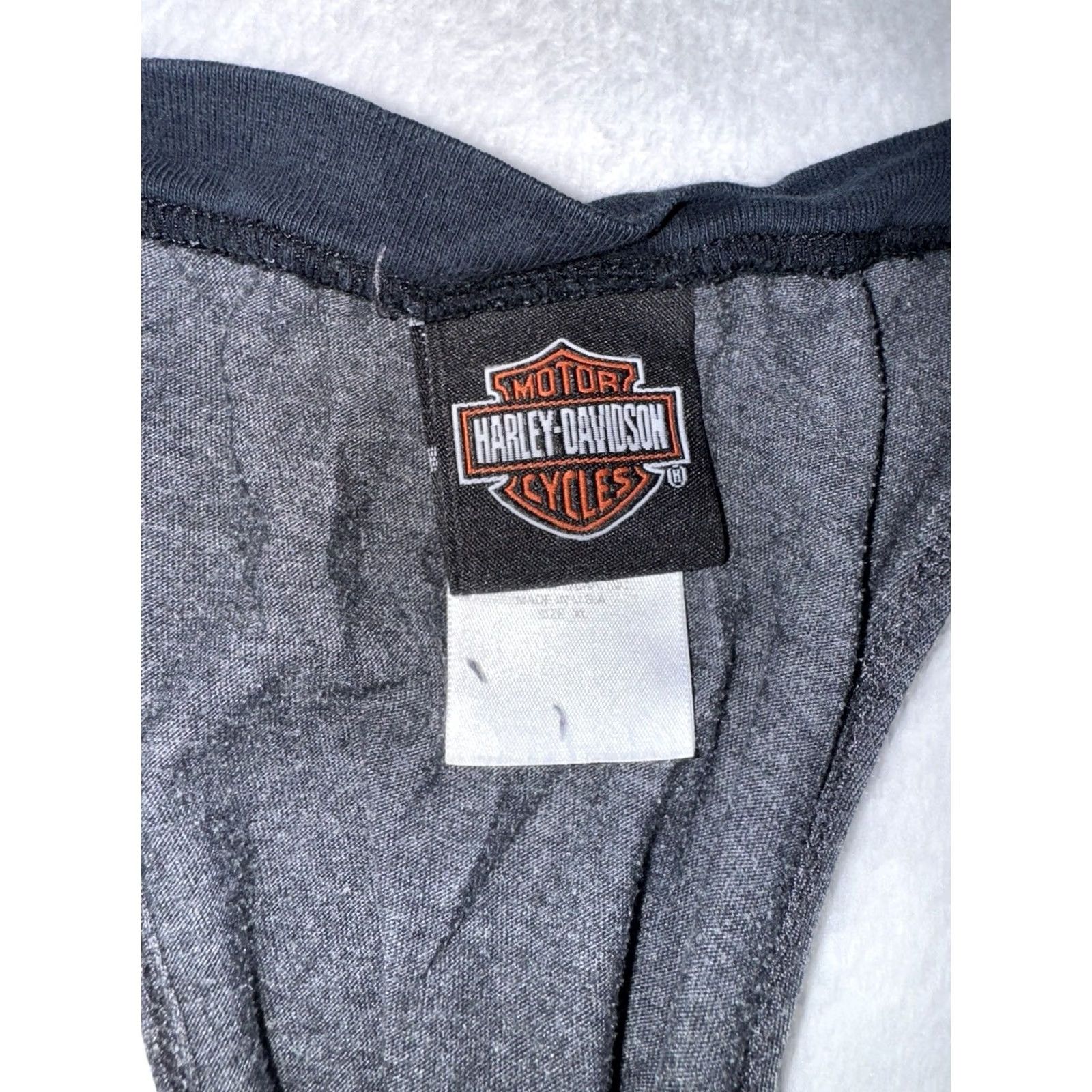 Harley Davidson Y2K Harley Davidson Women's Tank Top LG Williamsport Grunge Biker Gray Solid Sleeveless Scoop Neck Casual Cotton Blend Biker Motorcycle USA Size L / US 10 / IT 46 - 2 Thumbnail