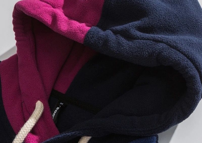 Other Rave Color Block Patchwork Fleece Hoodie Size US L / EU 52-54 / 3 - 3 Thumbnail