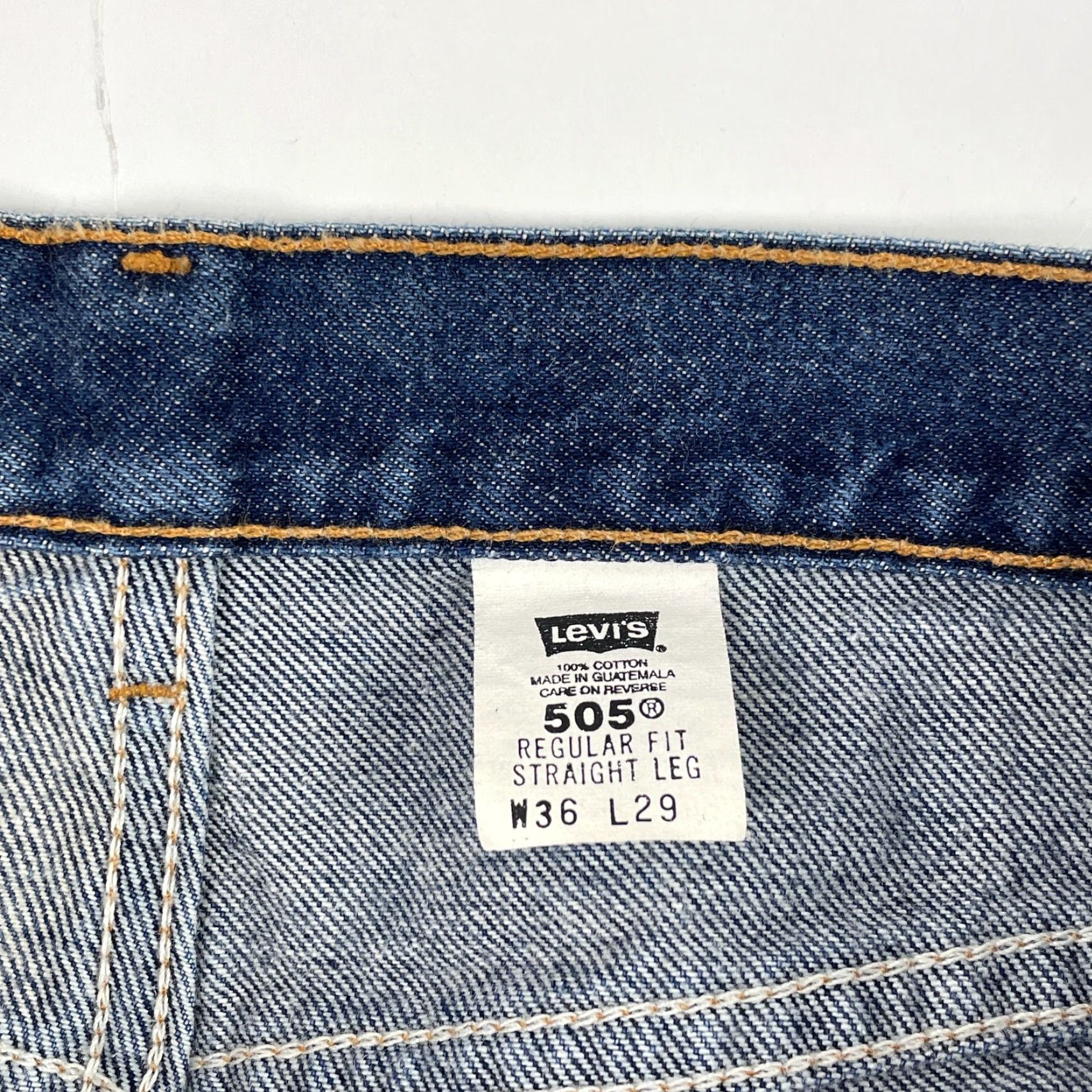Levi's VINTAGE Levi's 505 Jeans Mens 36 x 29 Blue Straight Leg Dark Wash Denim Western Streetwear Y2K Mens Size US 36 / EU 52 - 6 Thumbnail