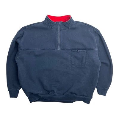 Supreme supreme denim collar half zip sweater sweatshirt