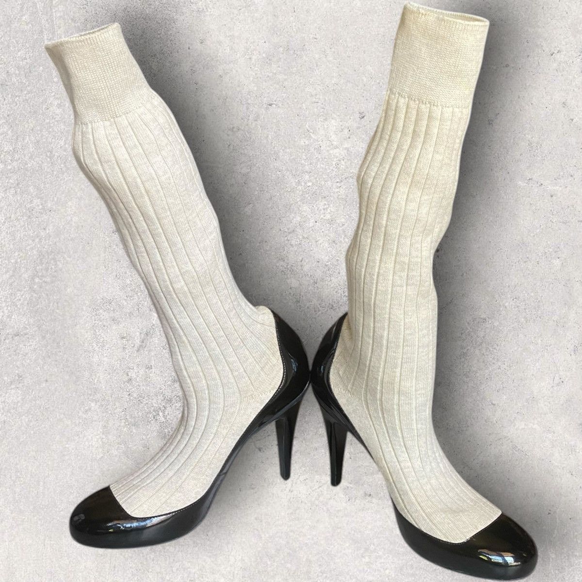 Chanel Chanel knit sock and patent leather Heels Size US 8.5 / IT 38.5 - 4 Thumbnail