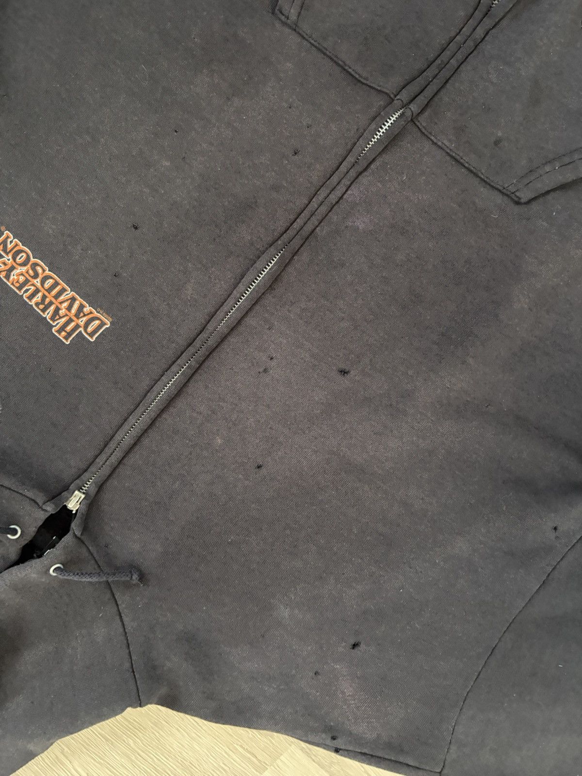 Harley Davidson Harley Davidson Flame Distressed Zip Hoodie Size US XL / EU 56 / 4 - 17 Thumbnail