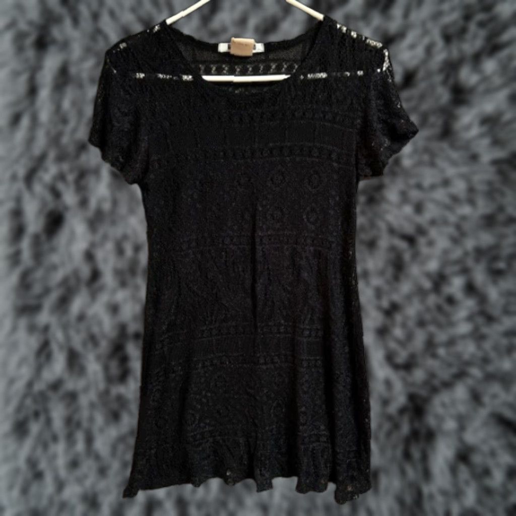 Vintage Brentwood Tunic Blouse Womens M Lace Boho Whimsigoth Grunge Vintage 90s USA Blouse M Black Lace Boho USA 80s 90s Womens Brentwood Tunic Blouse Size M / US 6-8 / IT 42-44 - 1 Thumbnail