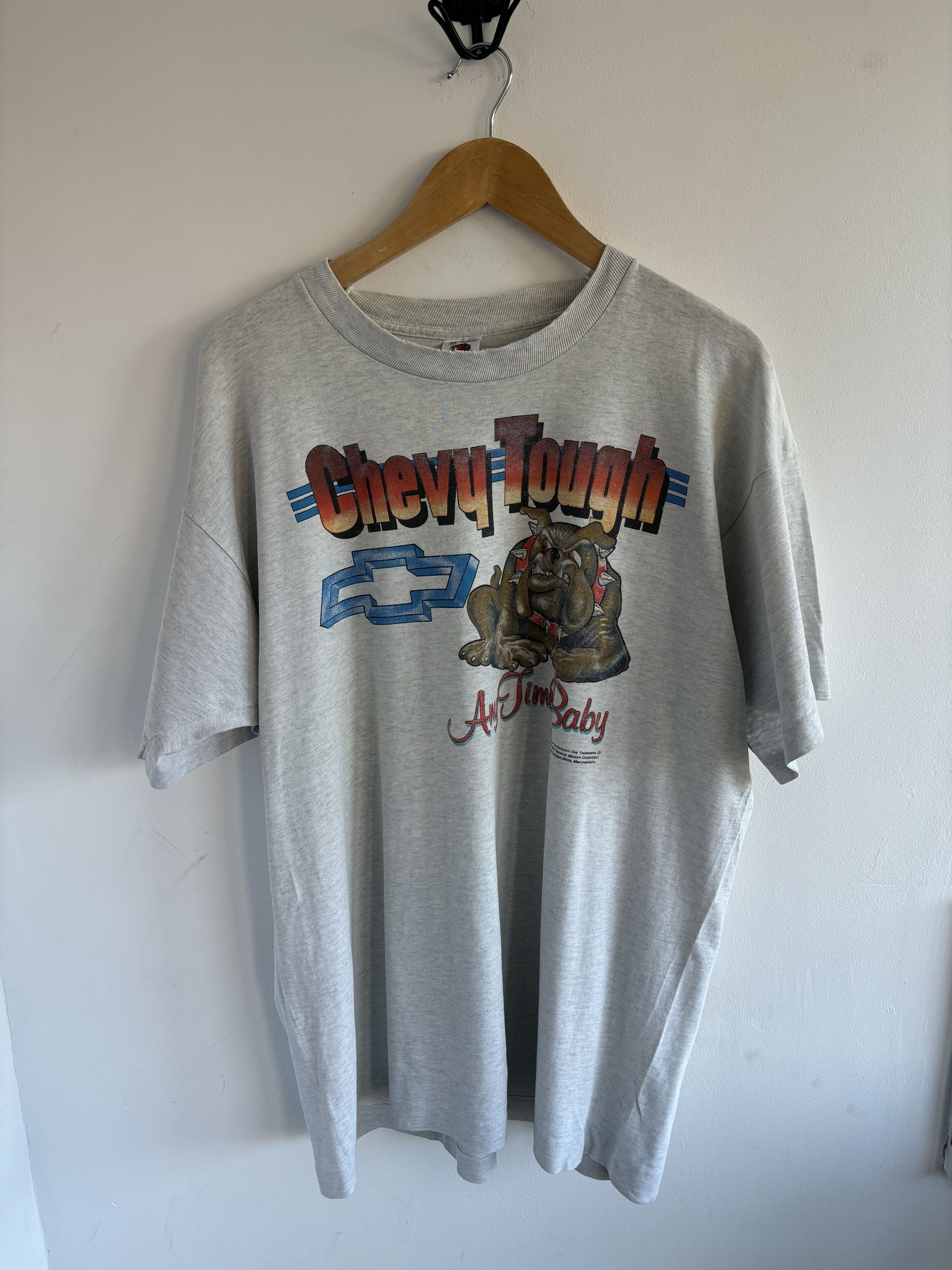 Chevrolet × Fruit Of The Loom × Vintage Vintage 1990 Chevy Tough Bulldog Tee Size US L / EU 52-54 / 3 - 1 Thumbnail