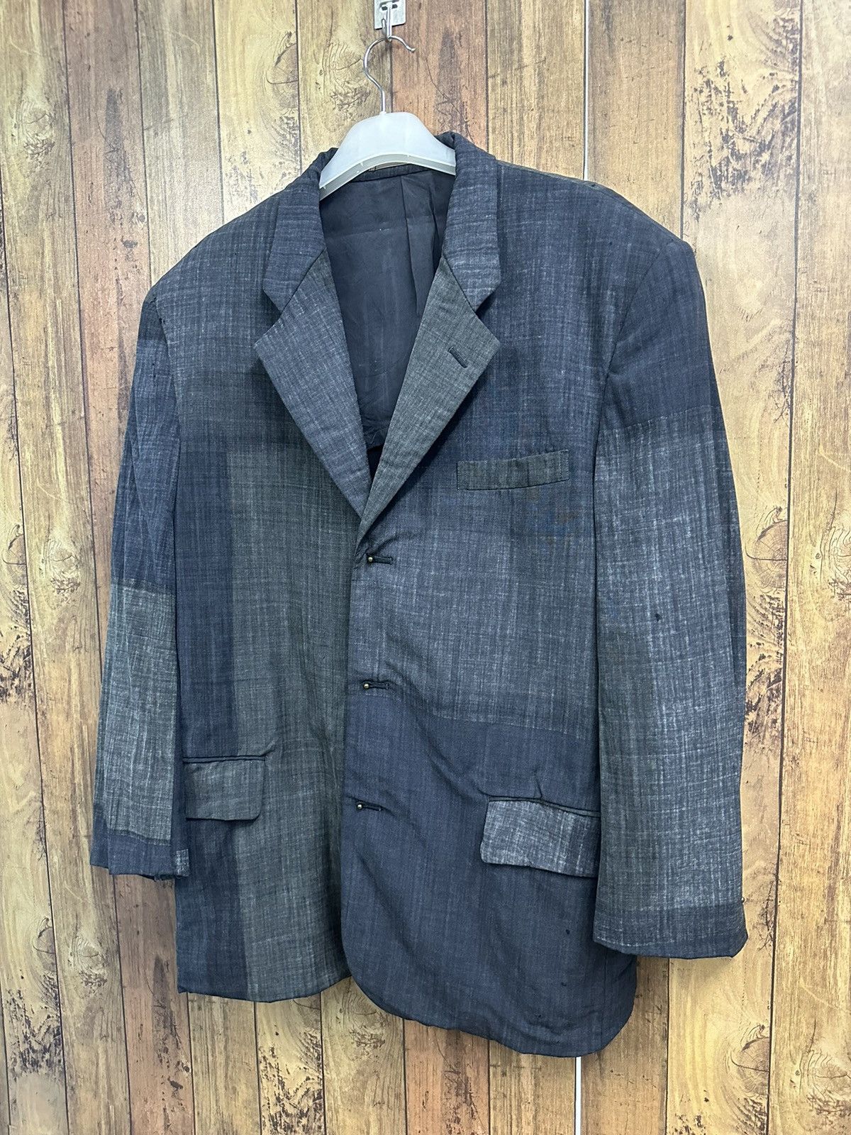 Comme des Garcons × Comme des Garcons Homme Plus × Designer Vintage Comme des Garcons AD1995 Wool Distressed Blazer Z33 Size 40S - 2 Thumbnail