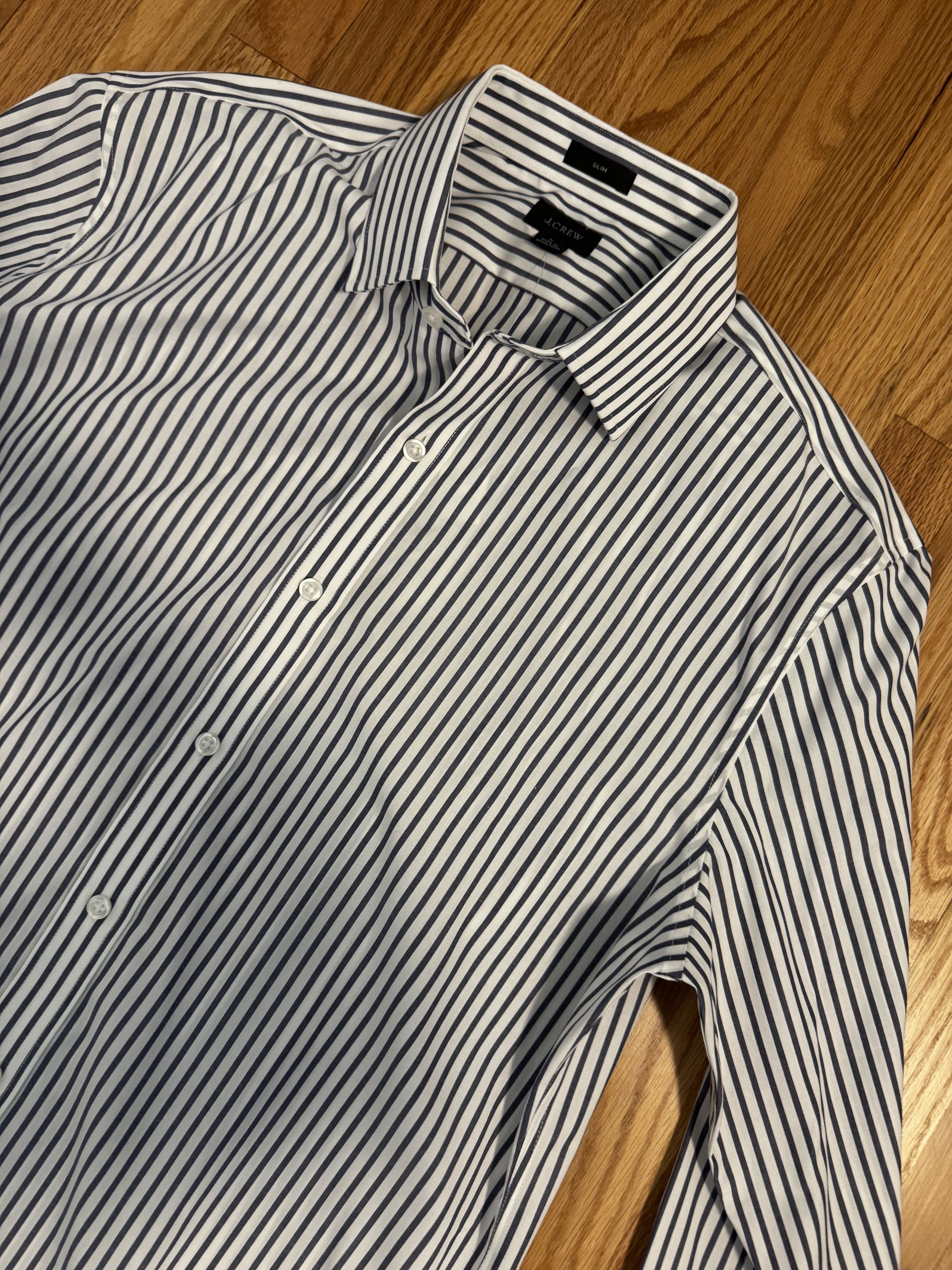J.Crew J. Crew Mens Striped Button Down Dress Shirt - Size L Size US L / EU 52-54 / 3 - 2 Thumbnail