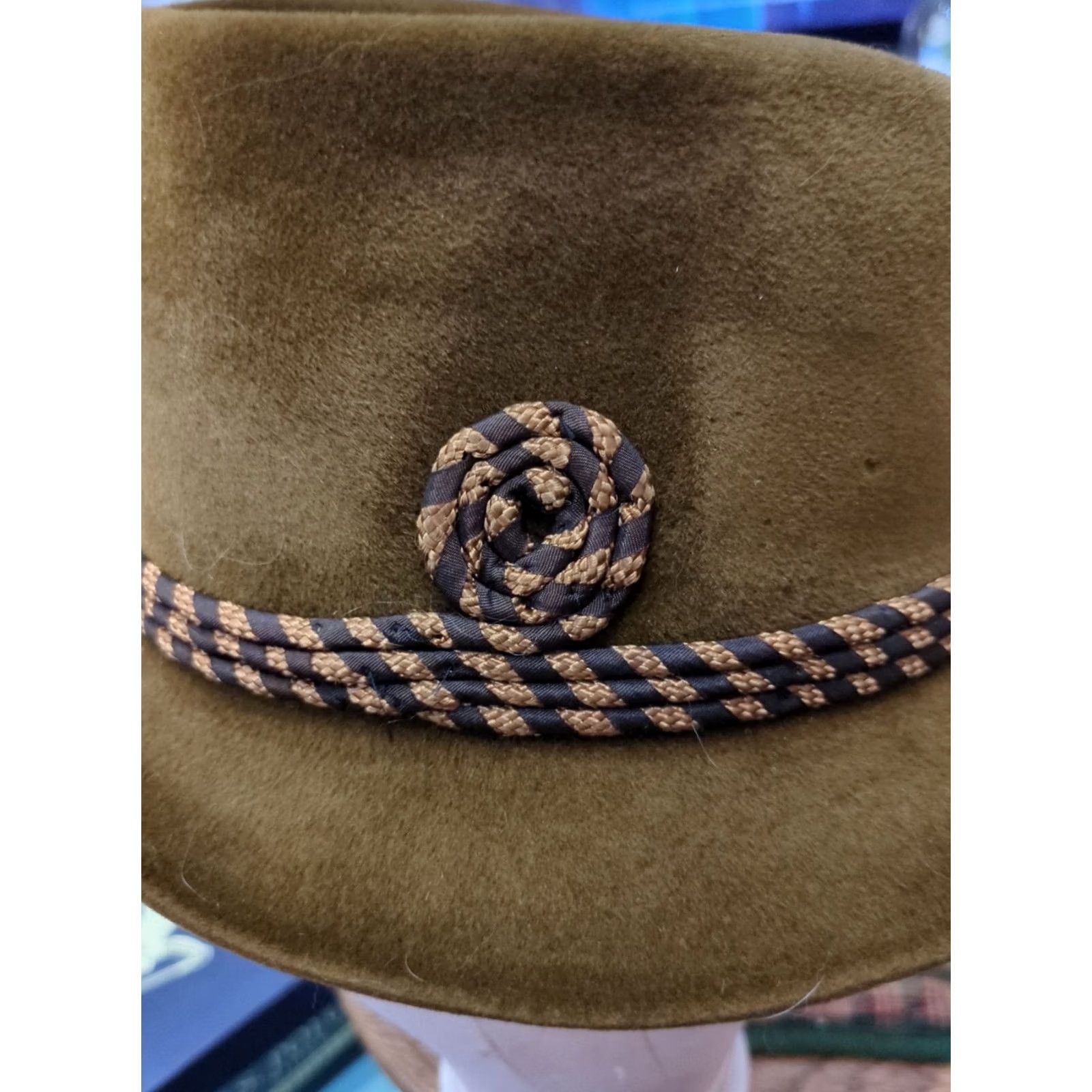 Vintage VINTAGE le Chevron Hat Men Velour Brown 7 1/4 Brown? Size ONE SIZE - 2 Thumbnail