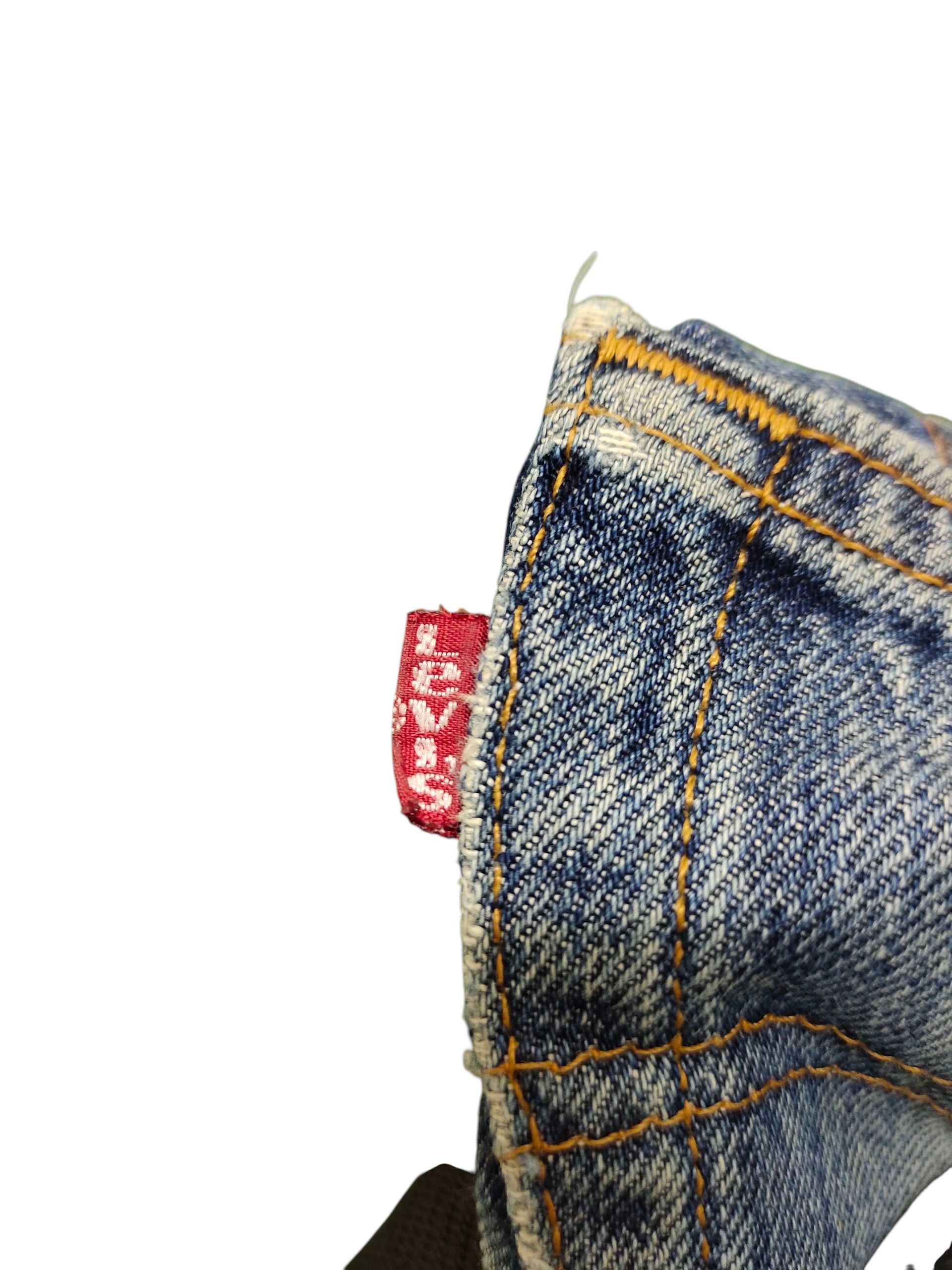 Kapital Vintage 90s Levis 501 Clawmark Distress Faded Denim Jeans Size US 30 / EU 46 - 11 Thumbnail