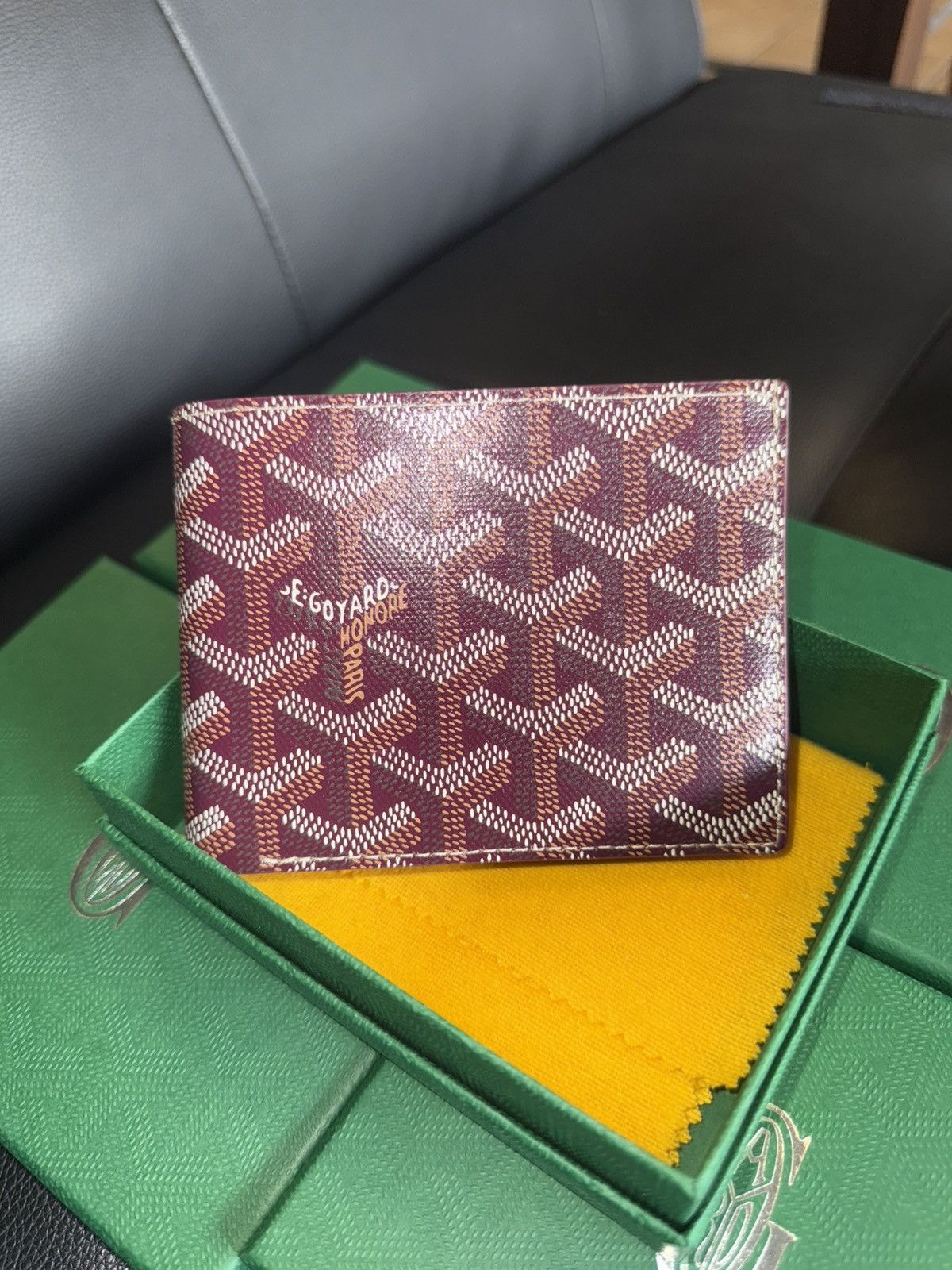 Goyard GOYARD Burgundy BI Fold Wallet NEW W BOX Authentic Size ONE SIZE - 15 Thumbnail