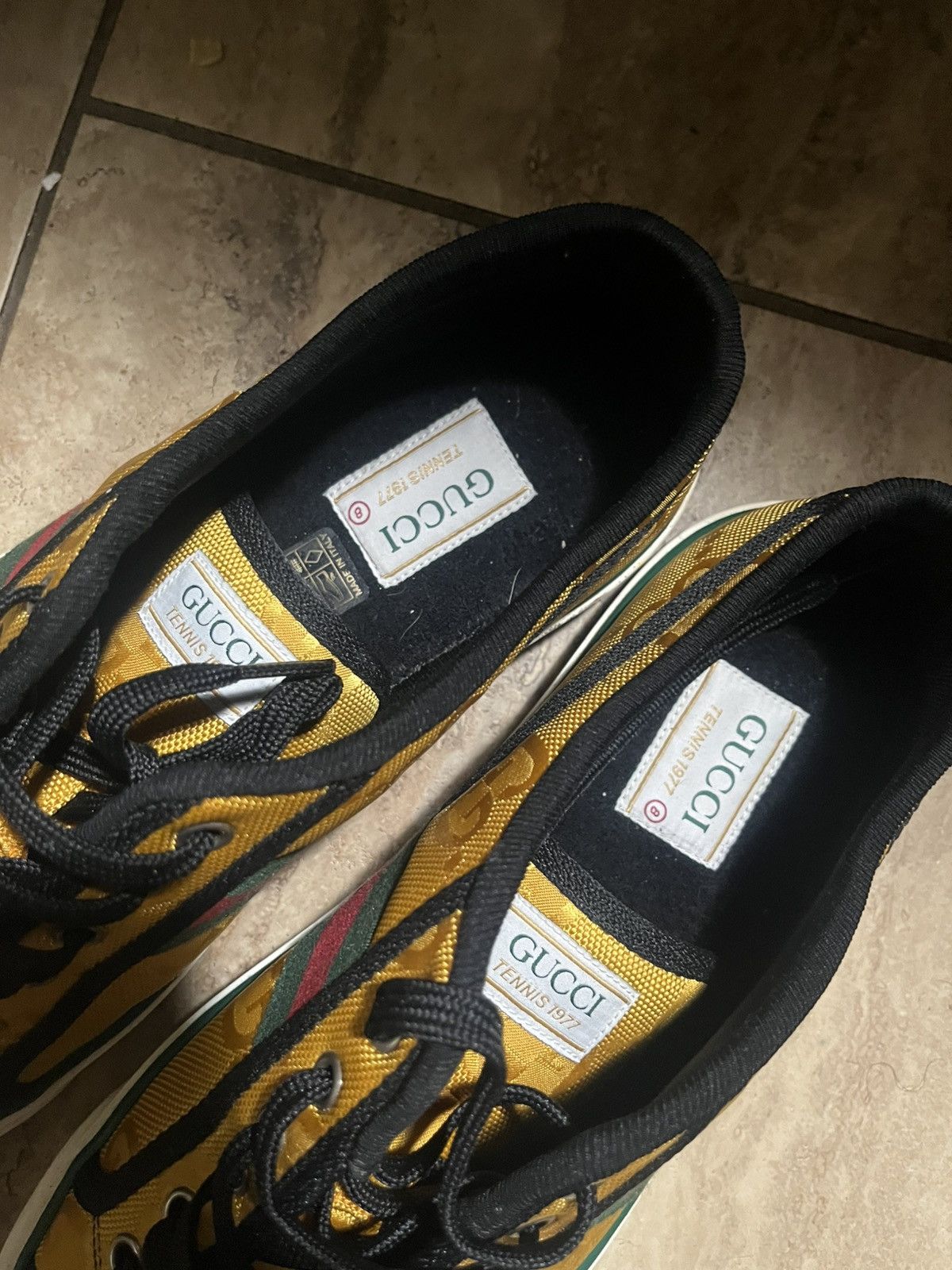 Gucci Yellow Gucci Tennis Sneakers Size US 8 / EU 41 - 6 Thumbnail