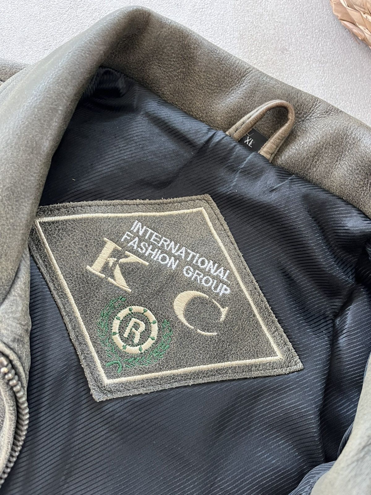 Genuine Leather Vintage Green-Grey Leather Coach Bomber Jacket Avantgarde Size XL / US 12-14 / IT 48-50 - 11 Thumbnail
