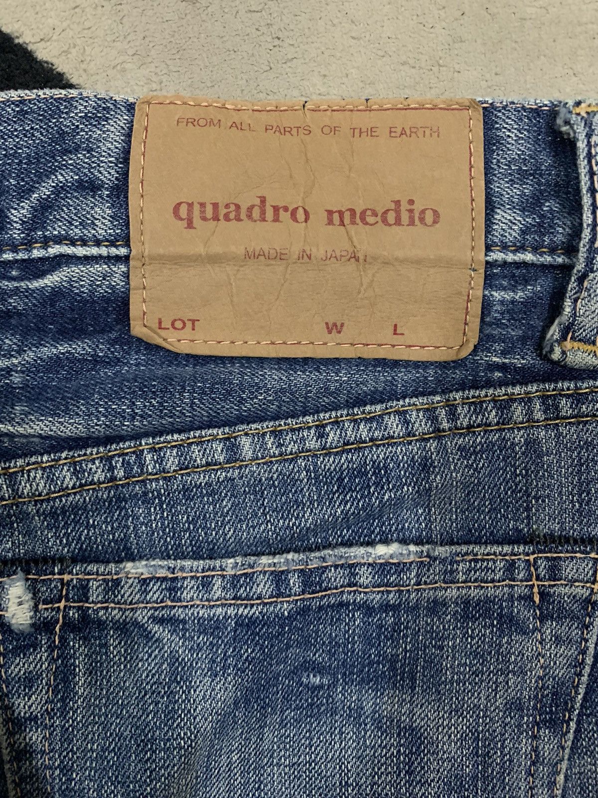 Japanese Brand Vintage Y2K Quadro Medio Button Fly Distressed Grunge Jeans Size US 29 - 11 Thumbnail