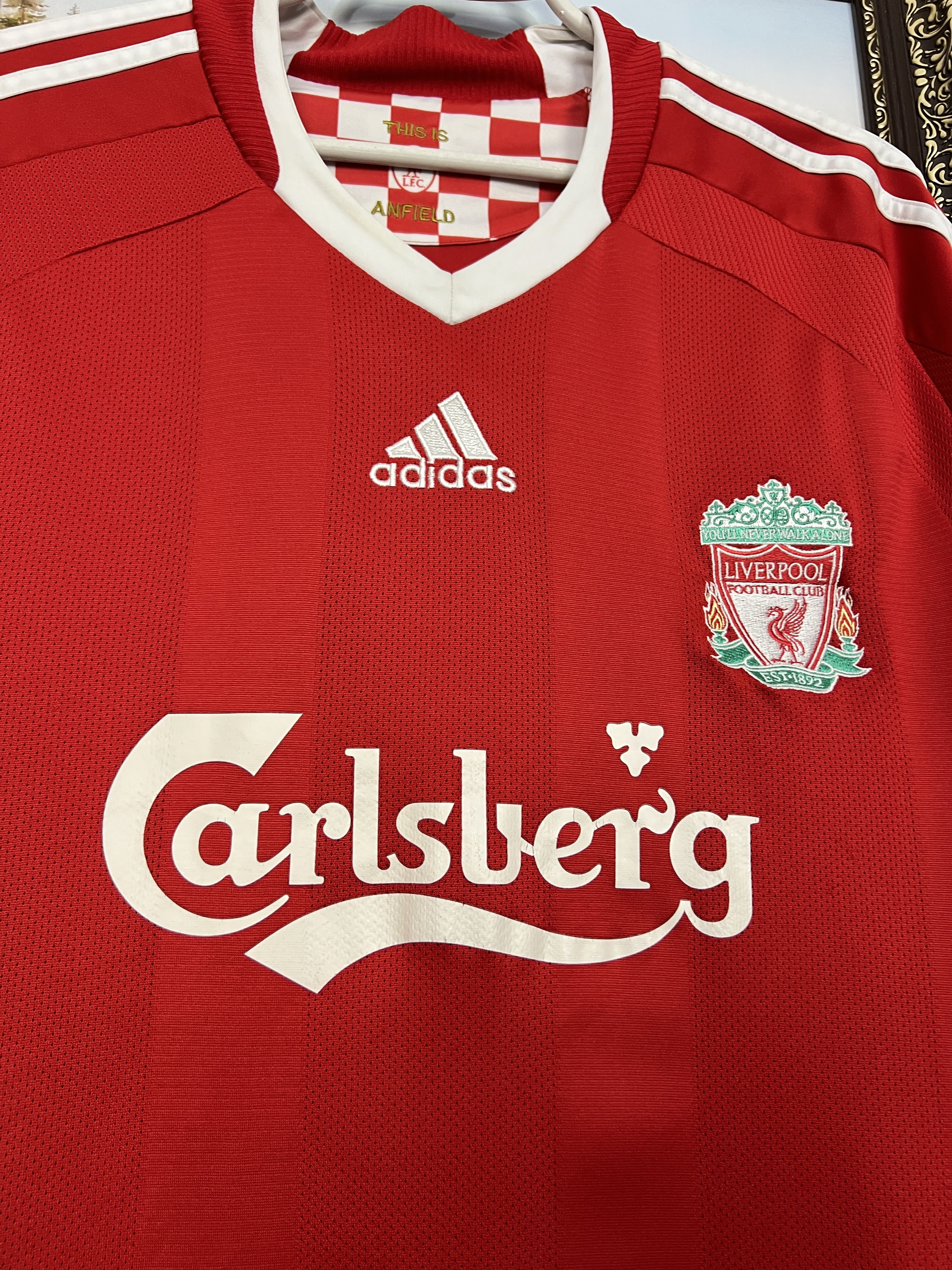 Adidas Liverpool Home football shirt 2008 Soccer Jersey Trikot Size US XL / EU 56 / 4 - 3 Thumbnail