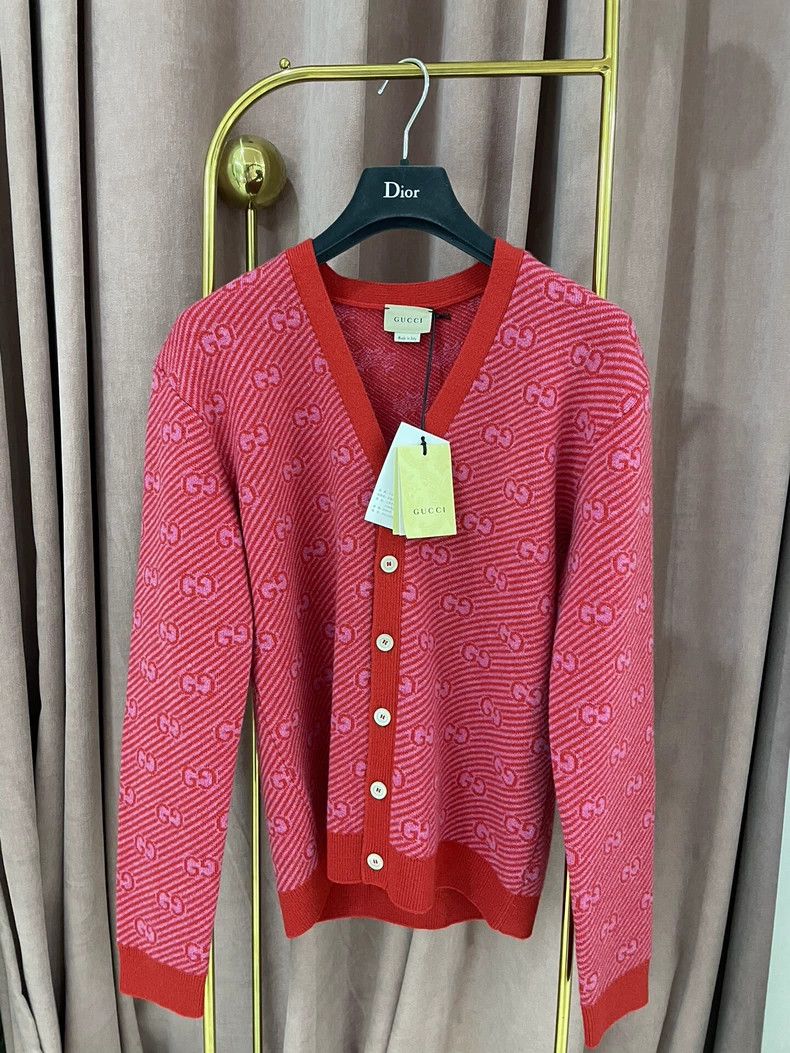 Gucci Gucci Pink Logo Knit Cardigan - dmc Size US S / EU 44-46 / 1 - 1 Thumbnail