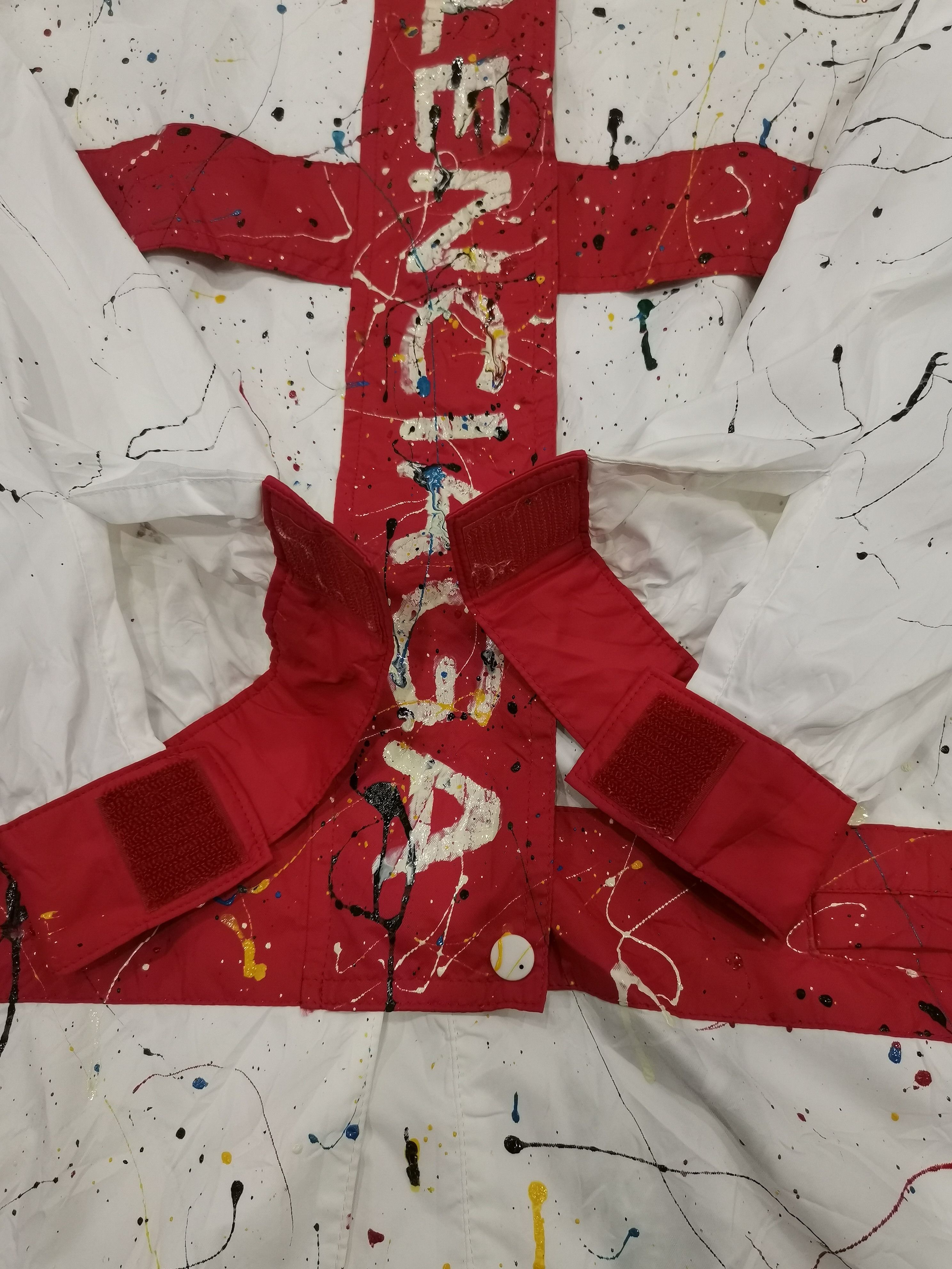 Balenciaga VTG Balenciaga BB SPELL OUT CUSTOM MADE PAINT SPLATTER Size US L / EU 52-54 / 3 - 18 Thumbnail