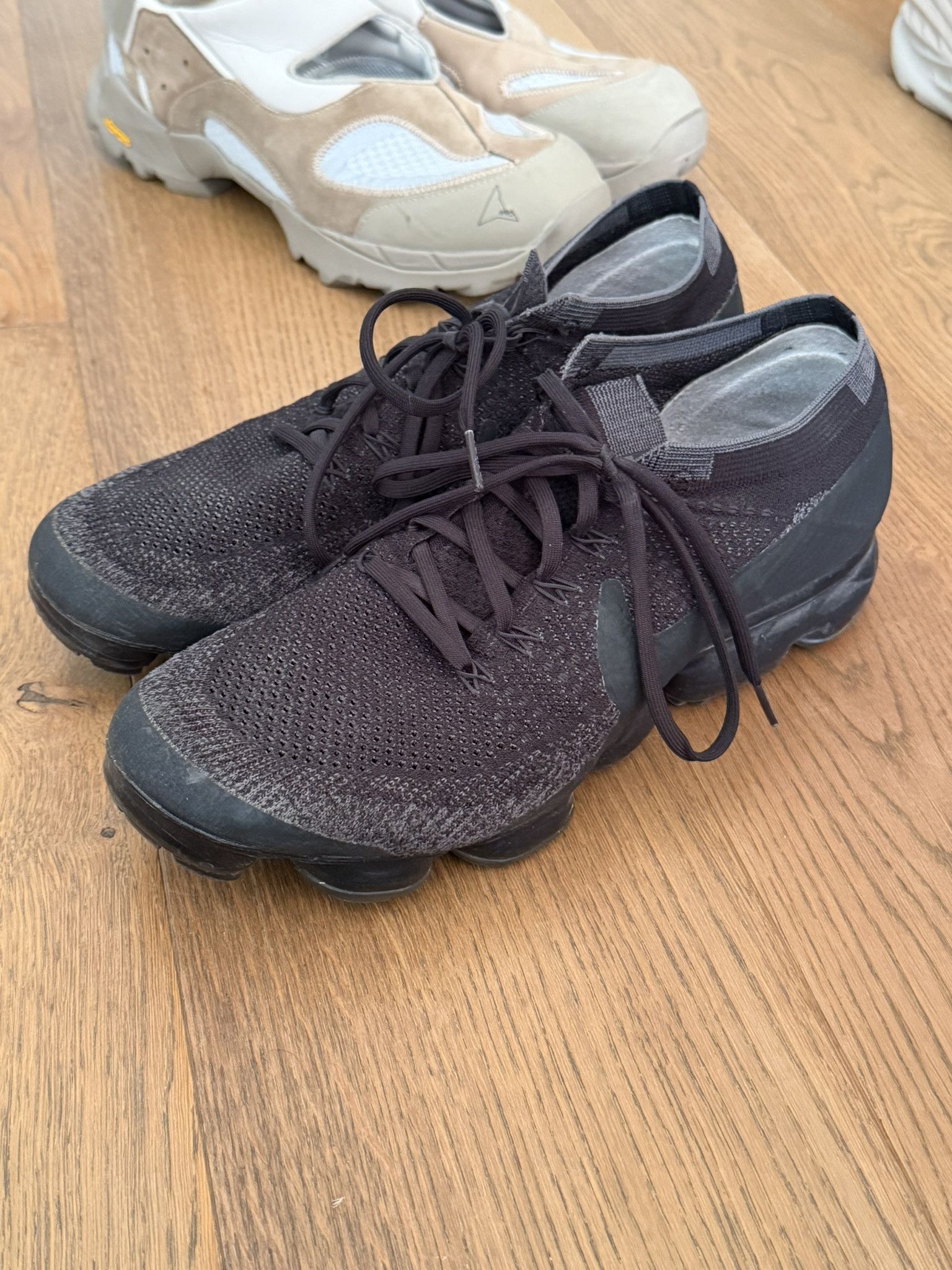 Nike triple black flyknit vapormax us 12.5 Size US 12.5 / EU 45-46 - 1 Preview