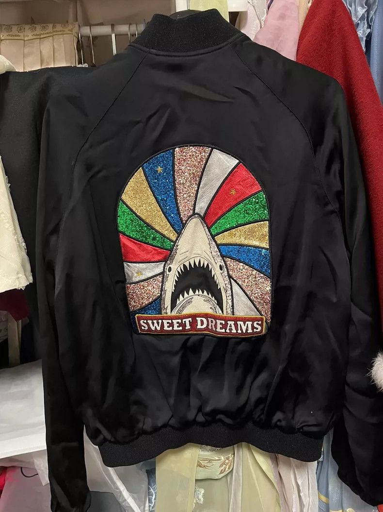 Saint Laurent Paris Saint Laurent Shark Embroidered Bomber Jacket- Size US M / EU 48-50 / 2 - 1 Thumbnail