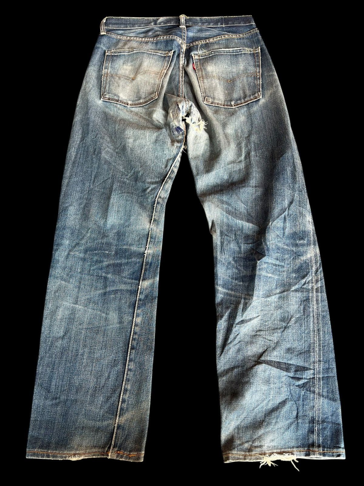Levi's Vintage Distressed Levi’s 501 E LVC Selvedge Denim Jean Size US 32 / EU 48 - 2 Thumbnail