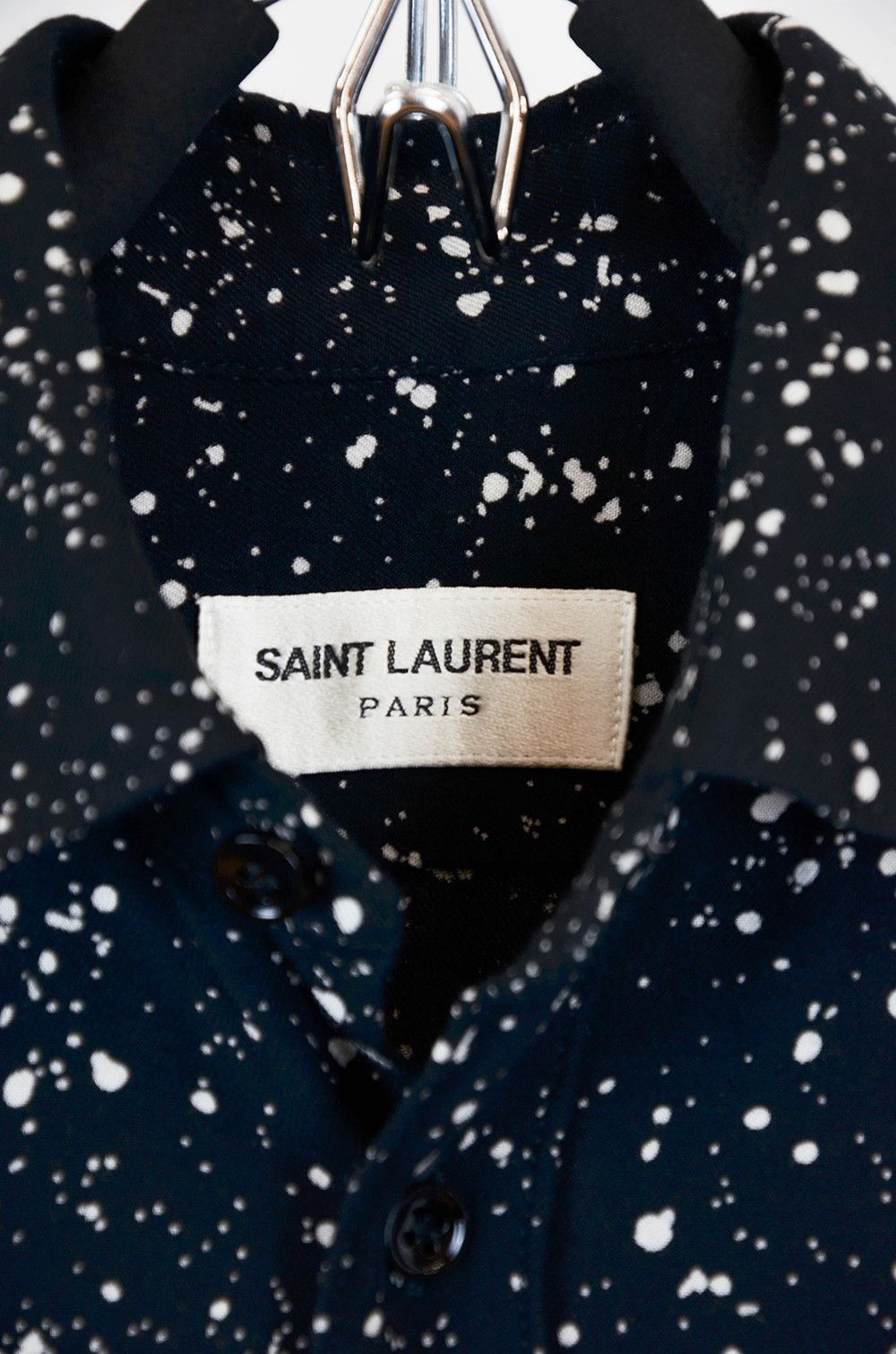 Saint Laurent Paris × Vintage SAINT LAURENT FW15 Paint Splatter Look Viscose Shirt - 36 Size XS / US 0-2 / IT 36-38 - 7 Thumbnail