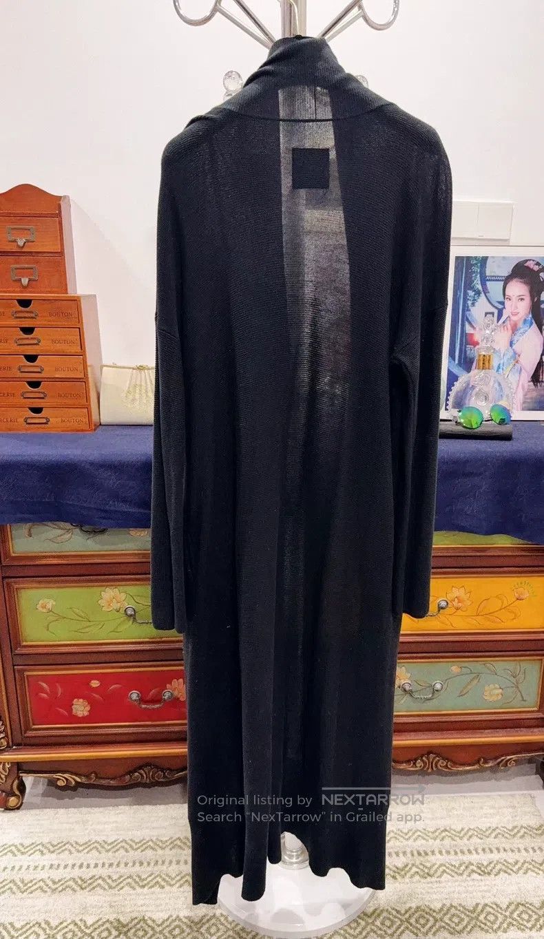 Yohji Yamamoto Yohji Yamamoto Black Cotton Natural Fabric Long Knit Cardi Size US M / EU 48-50 / 2 - 5 Thumbnail