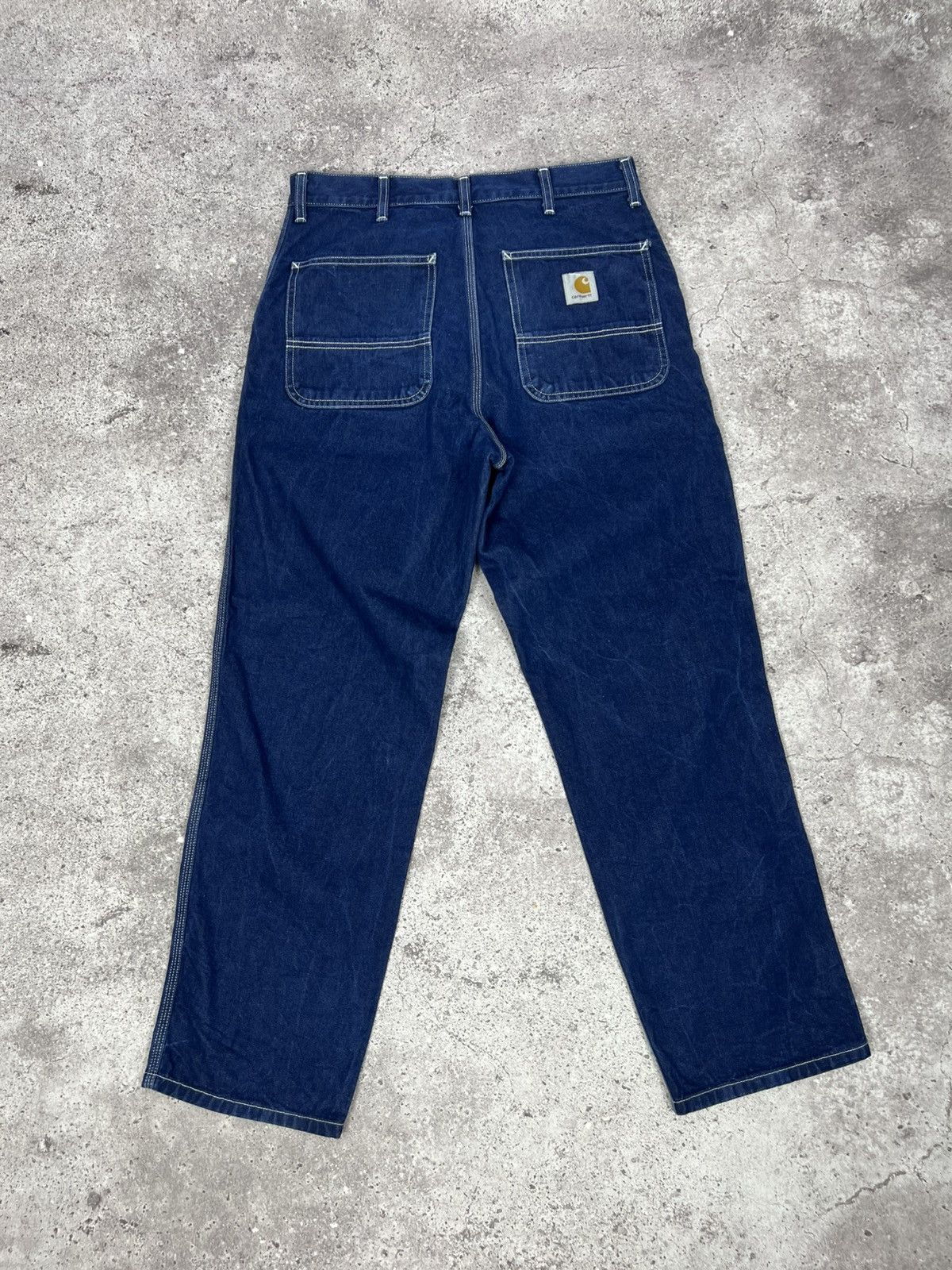 Carhartt Vintage Carhartt Denim Simple Pants 90s Blue Size US 33 - 1 Thumbnail