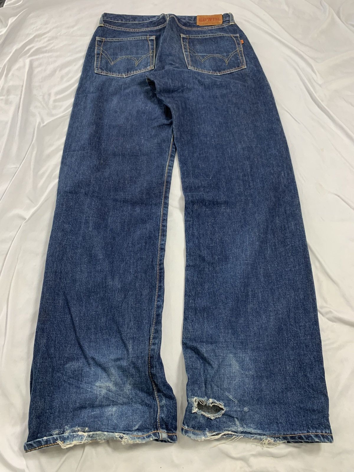 Edwin Vintage edwin selvedge raw jeans distres Size US 31 - 12 Thumbnail