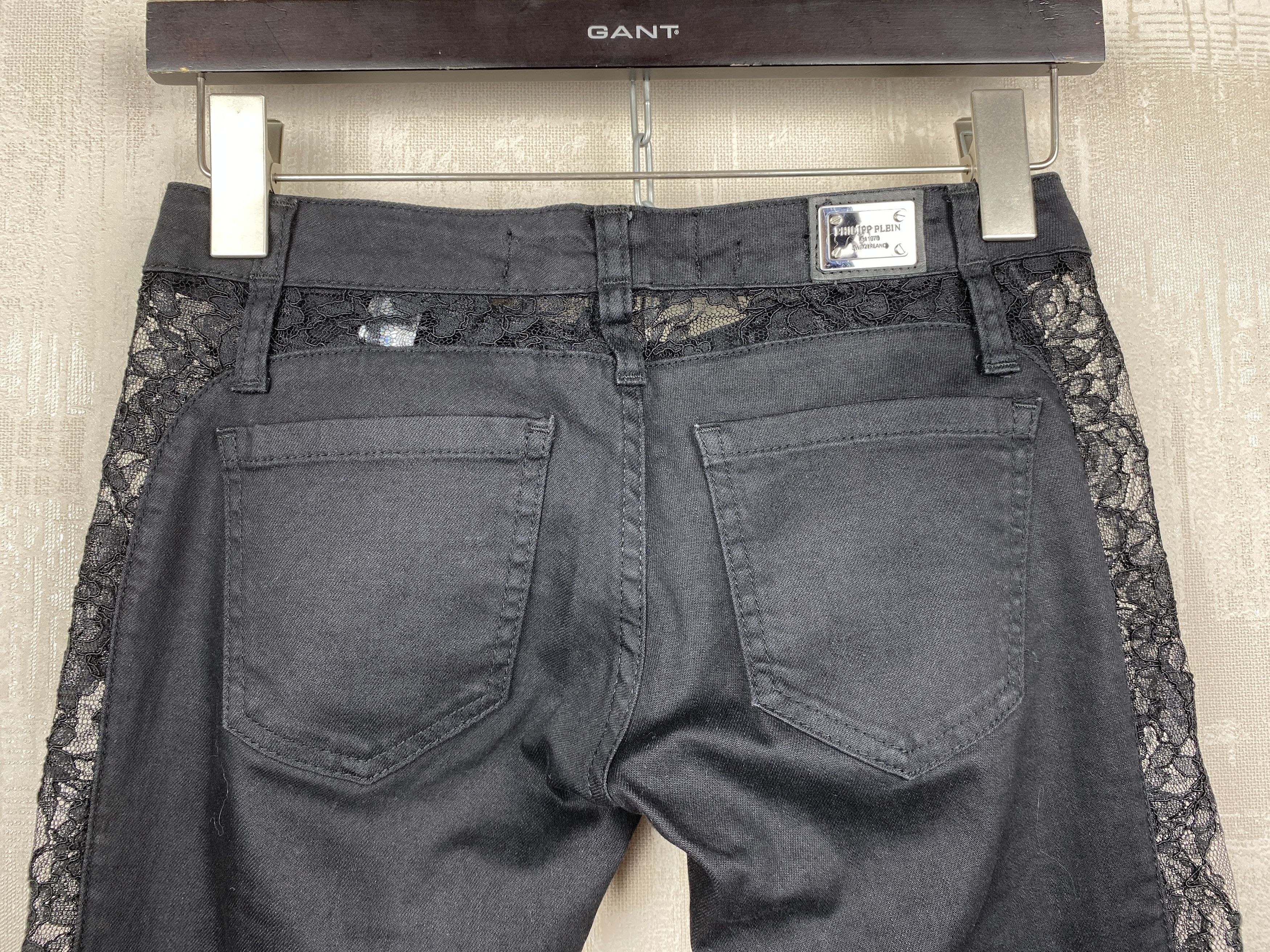 Philipp Plein Philipp Plein Black Diamond Y2K Lace Super Sexy Slim Jeans Size 26" / US 2 / IT 38 - 9 Thumbnail
