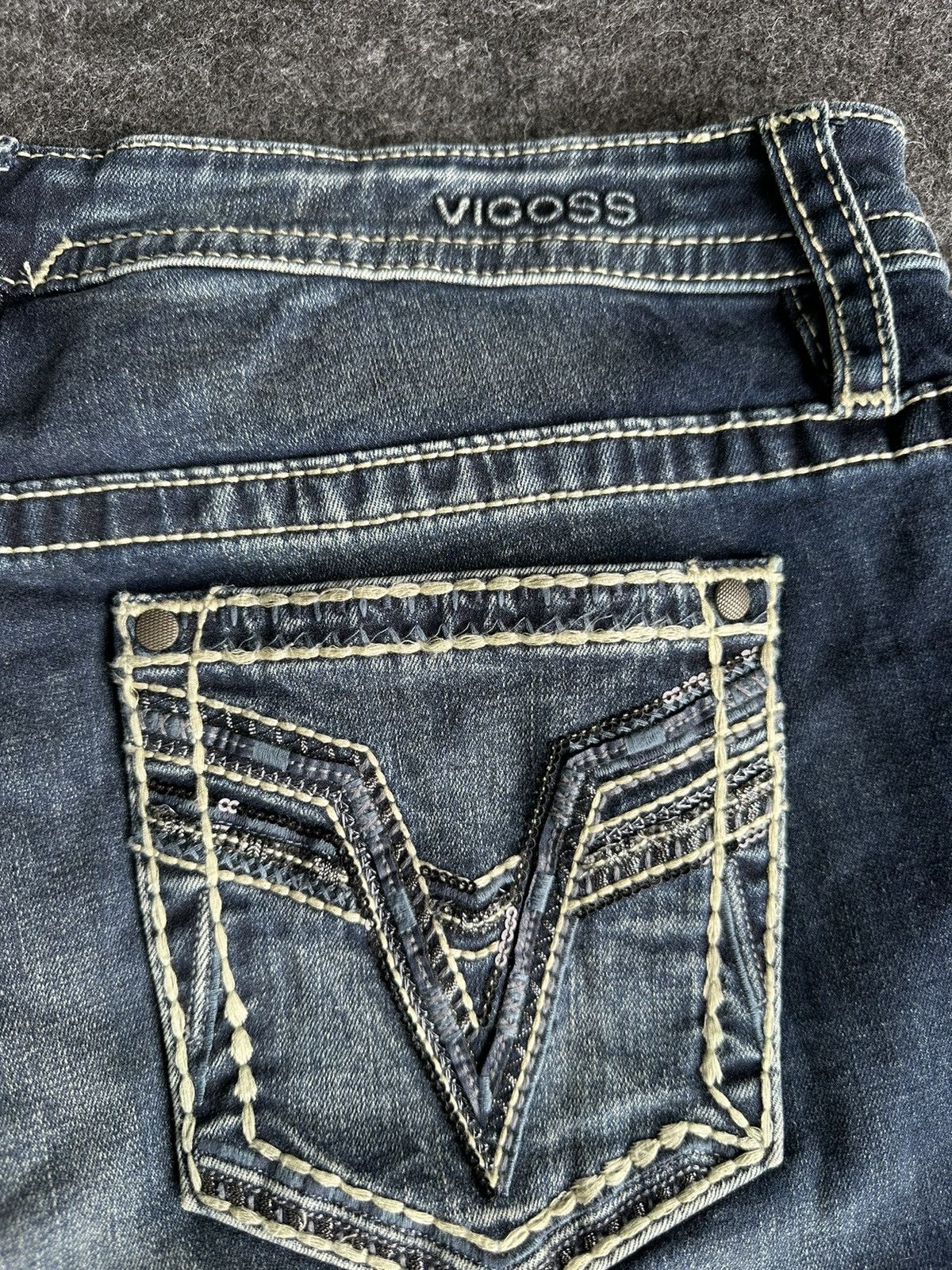 If Six Was Nine Vigoss Flare Baggy Blue Washed Denim D463 Size US 35 - 6 Thumbnail