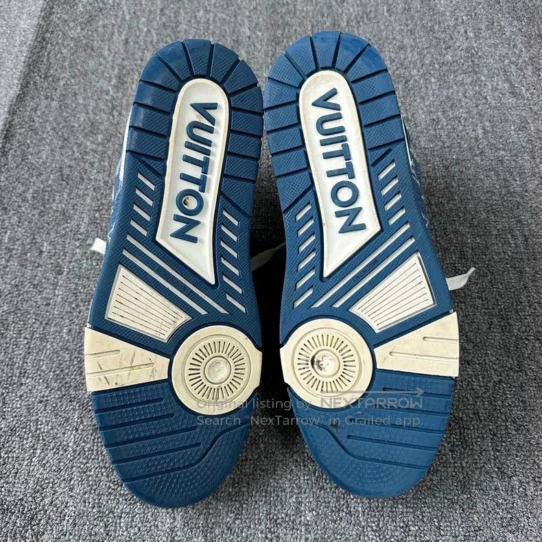Louis Vuitton Louis Vuitton White and blue denim shoes Size US 7 / EU 40 - 7 Thumbnail