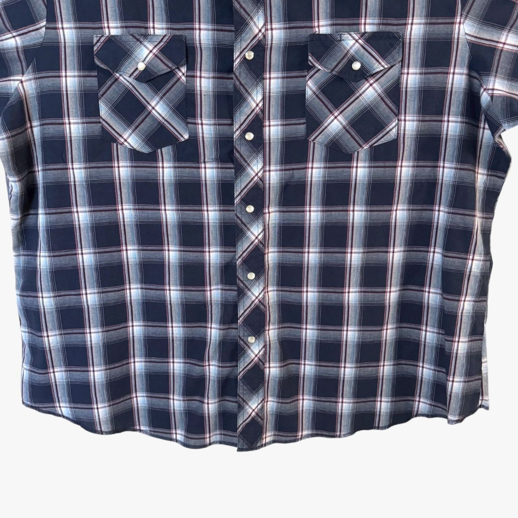 Wrangler VINTAGE Wrangler Plaid Pearl-Snap Western Shirt Blue Men's XXL Button-Up Long-Sleeve Size US XXL / EU 58 / 5 - 6 Thumbnail