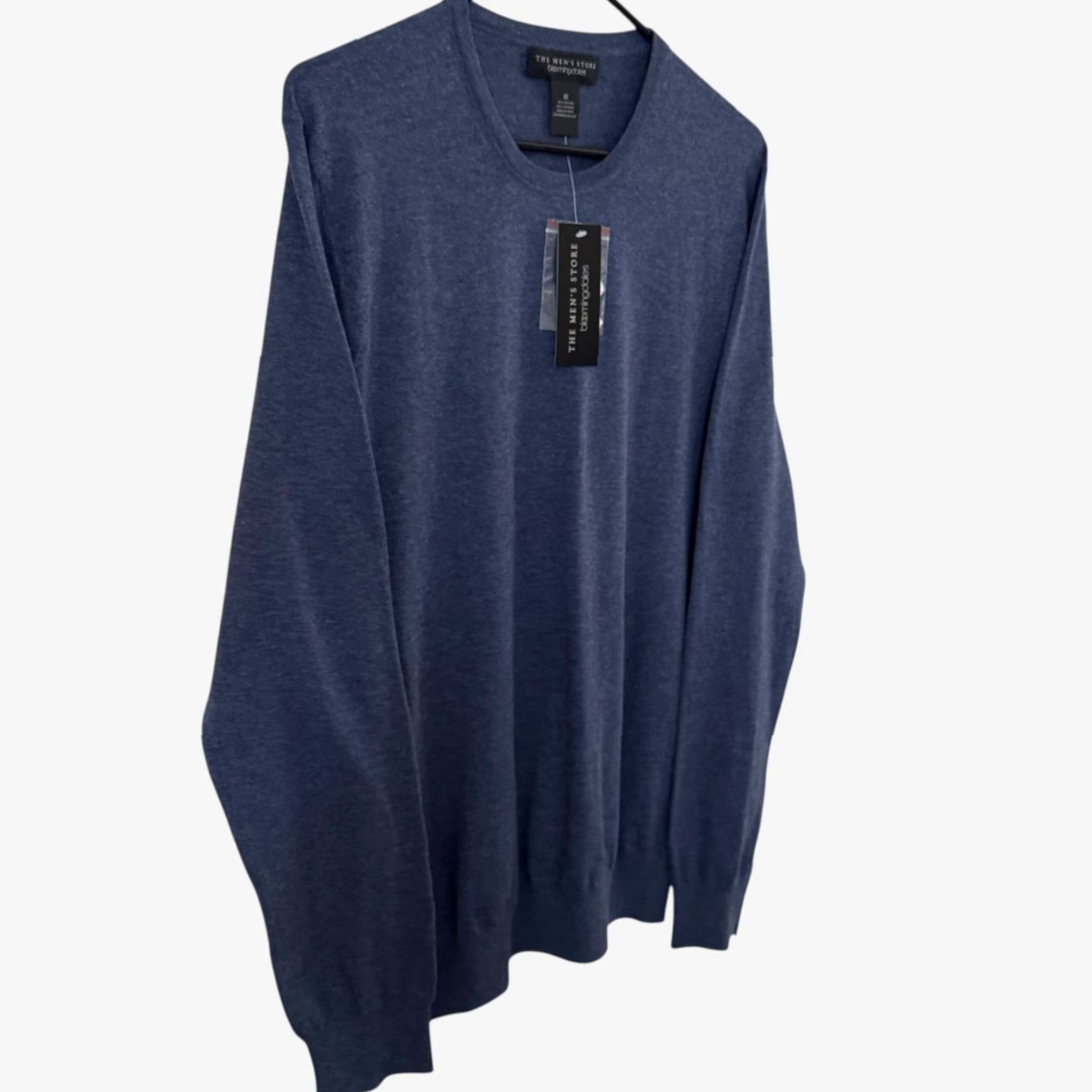 Bloomingdale's VINTAGE Bloomingdale's Men's Store Cotton Cashmere Sweater Blue Solid Knit Crew Neck Pullover Mens Size Medium Winter WinterSeason Size US M / EU 48-50 / 2 - 3 Thumbnail