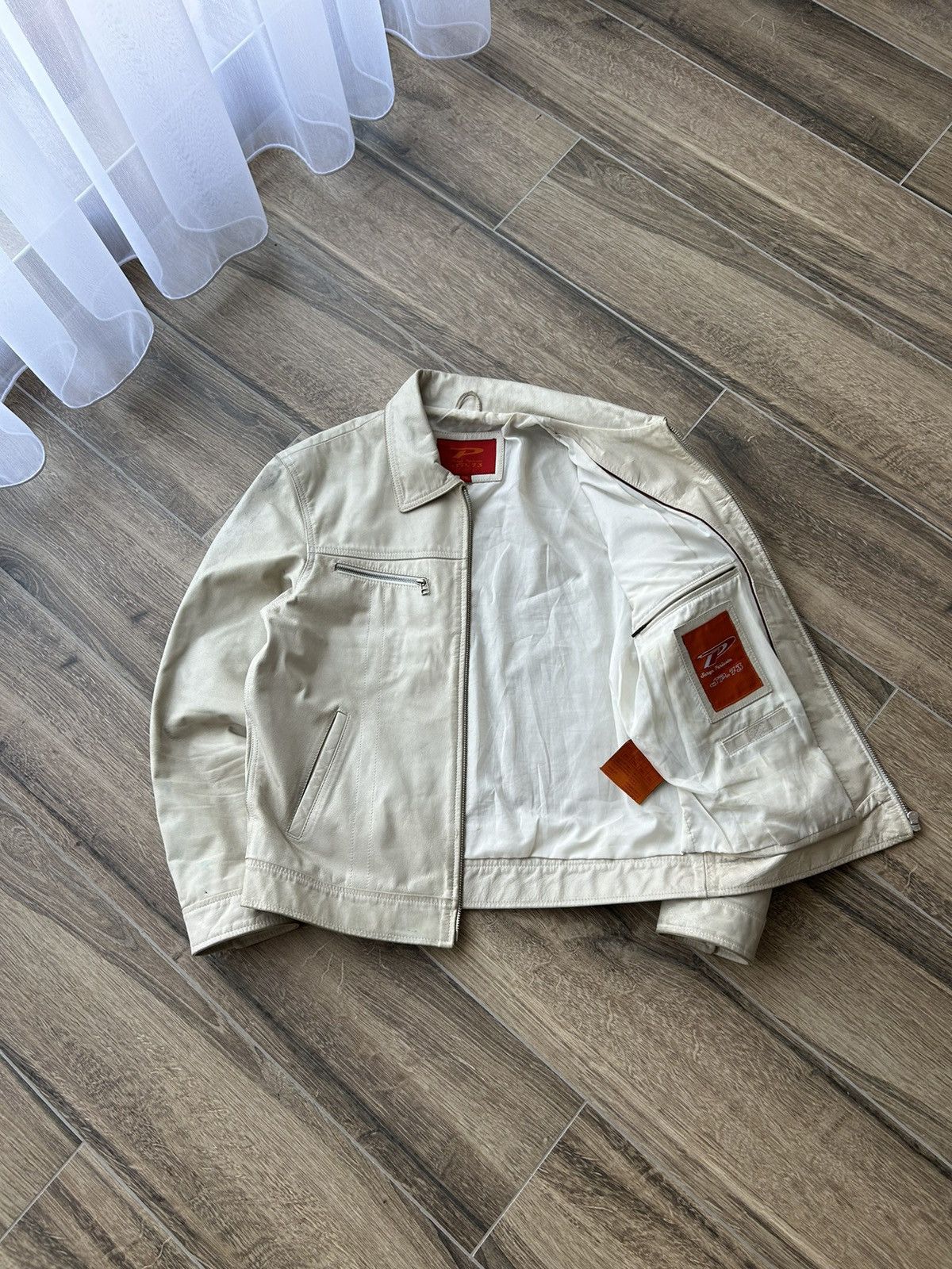 Genuine Leather Serge Pariente Leather bombers jacket white mens Size US XL / EU 56 / 4 - 2 Thumbnail