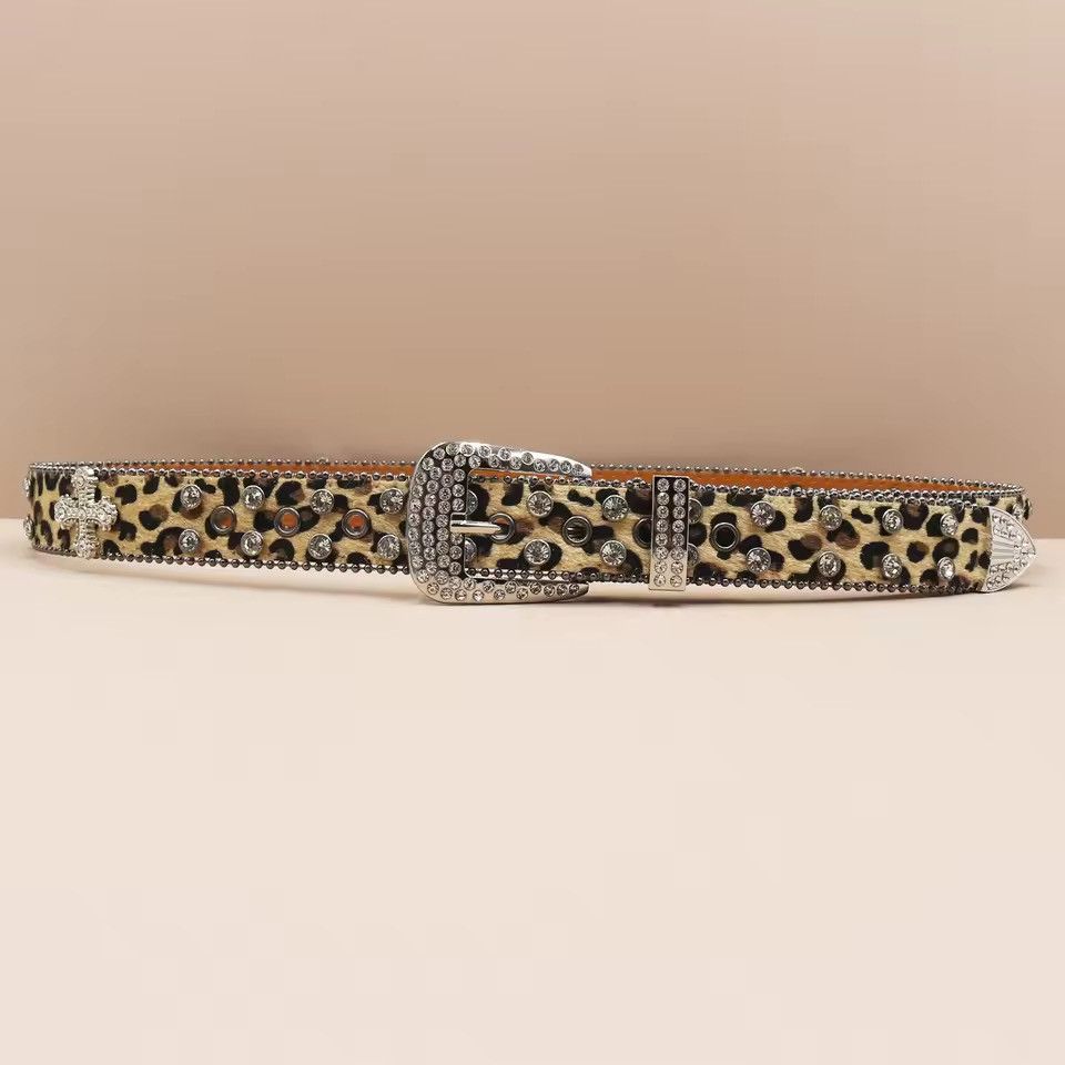 Other Cheetah leopard Cross print pu leather belt 115 cm Size 30 - 3 Thumbnail