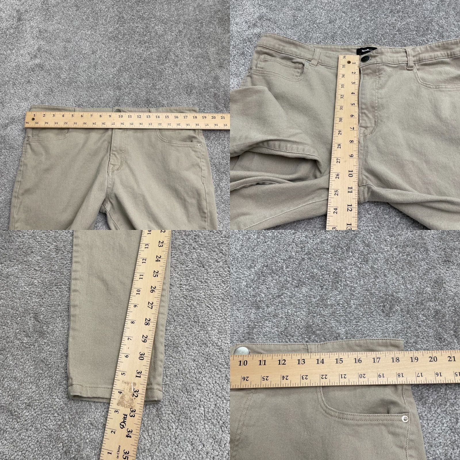 Denime Nova Jeans Mens 38 Skinny Denim Mid Rise 5-Pocket Brown Khaki Cotton Blend Stretch Casual 32.5 Inseam Regular Rise City USA Designer NOVA Size US 38 / EU 54 - 8 Thumbnail