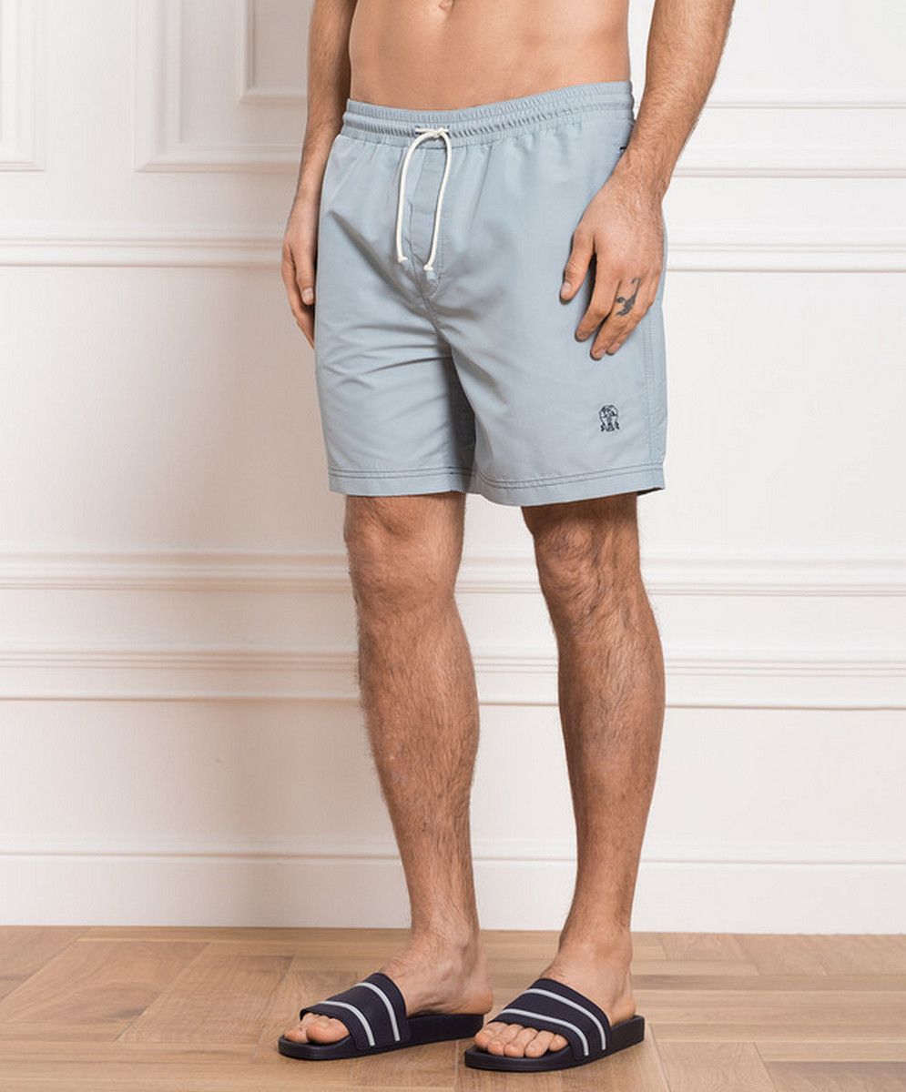 Brunello Cucinelli BRUNELLO CUCINELLI solid light blue logo swim shorts XL Size US 36 / EU 52 - 3 Thumbnail