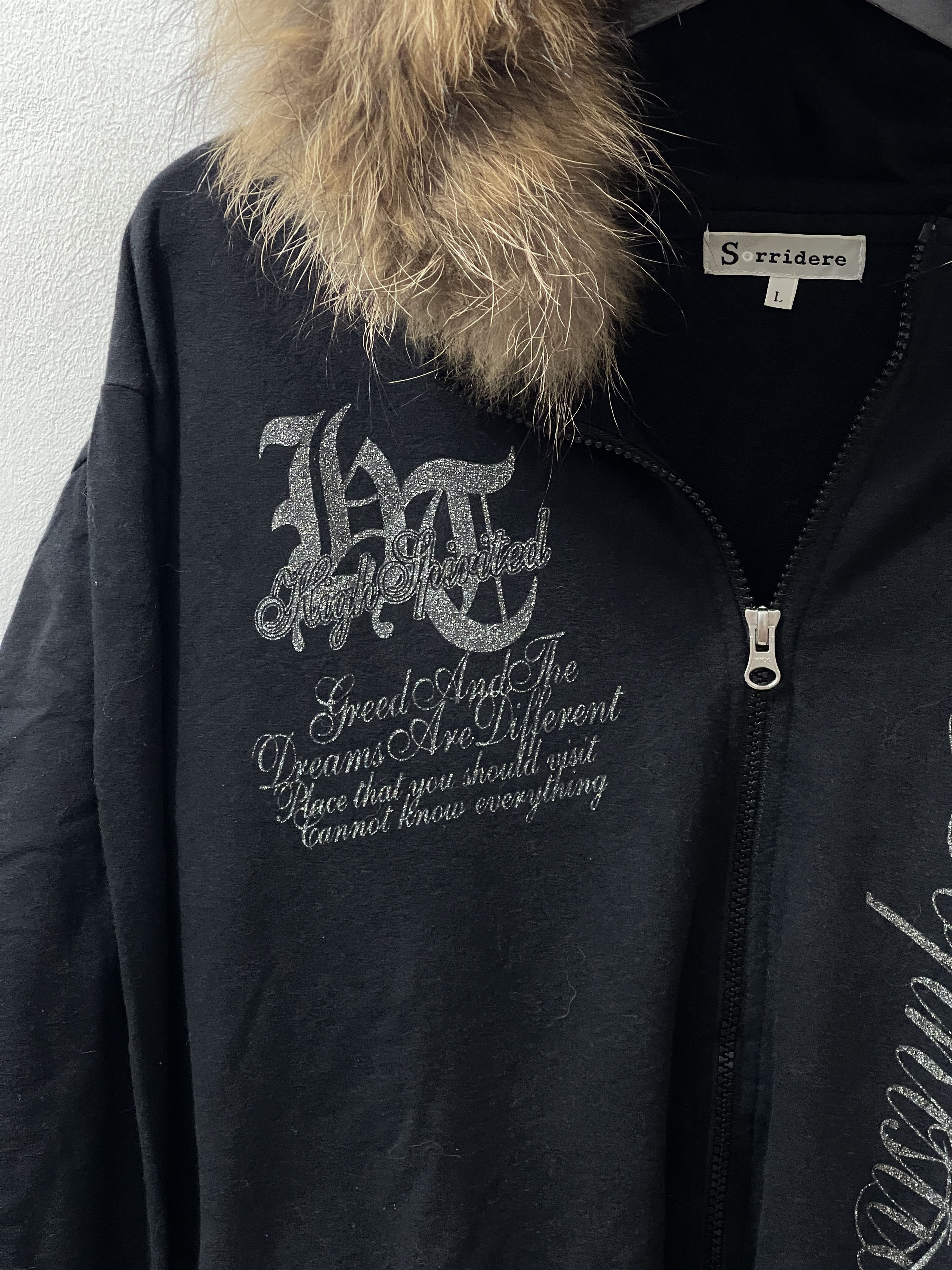 Japanese Brand 2000s Sorride Japan Archive Poem Poet Fur Vkei Style Hoodie Size US L / EU 52-54 / 3 - 4 Thumbnail