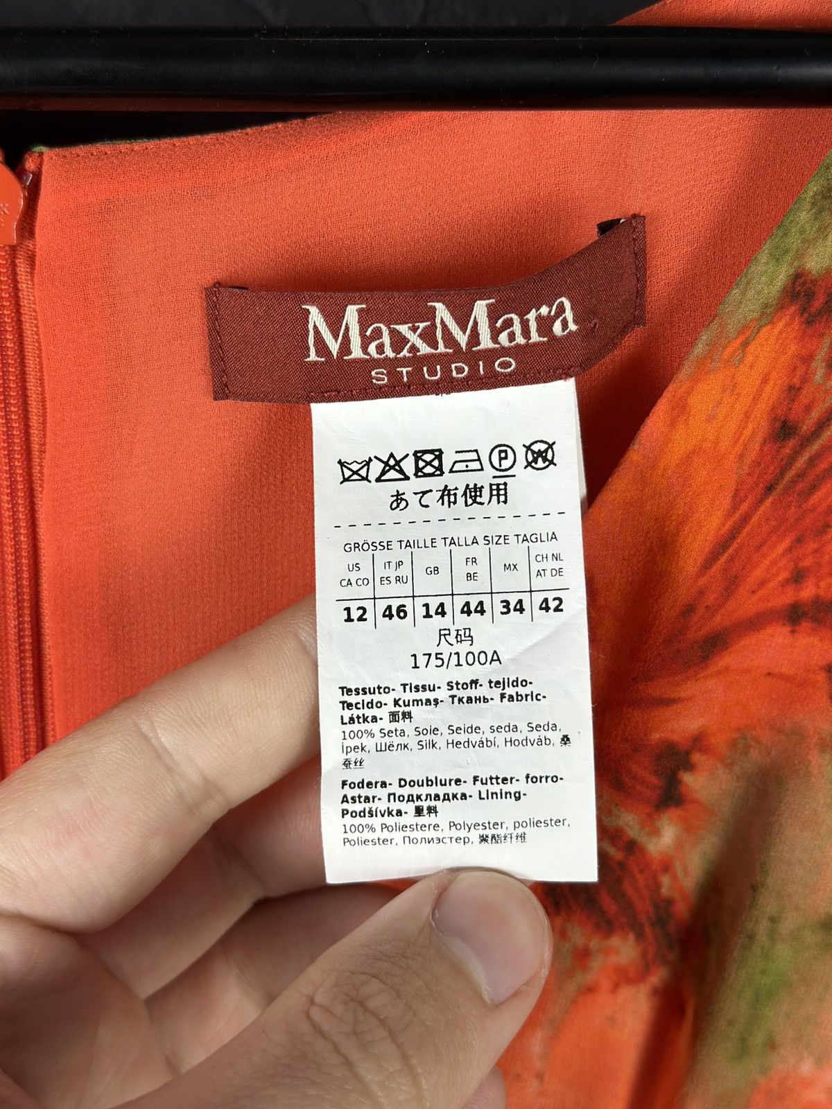 Max Mara RRP800$ Women’s Max Mara Studio Silk Midi Dress Floral Print Size XL / US 12-14 / IT 48-50 - 11 Thumbnail