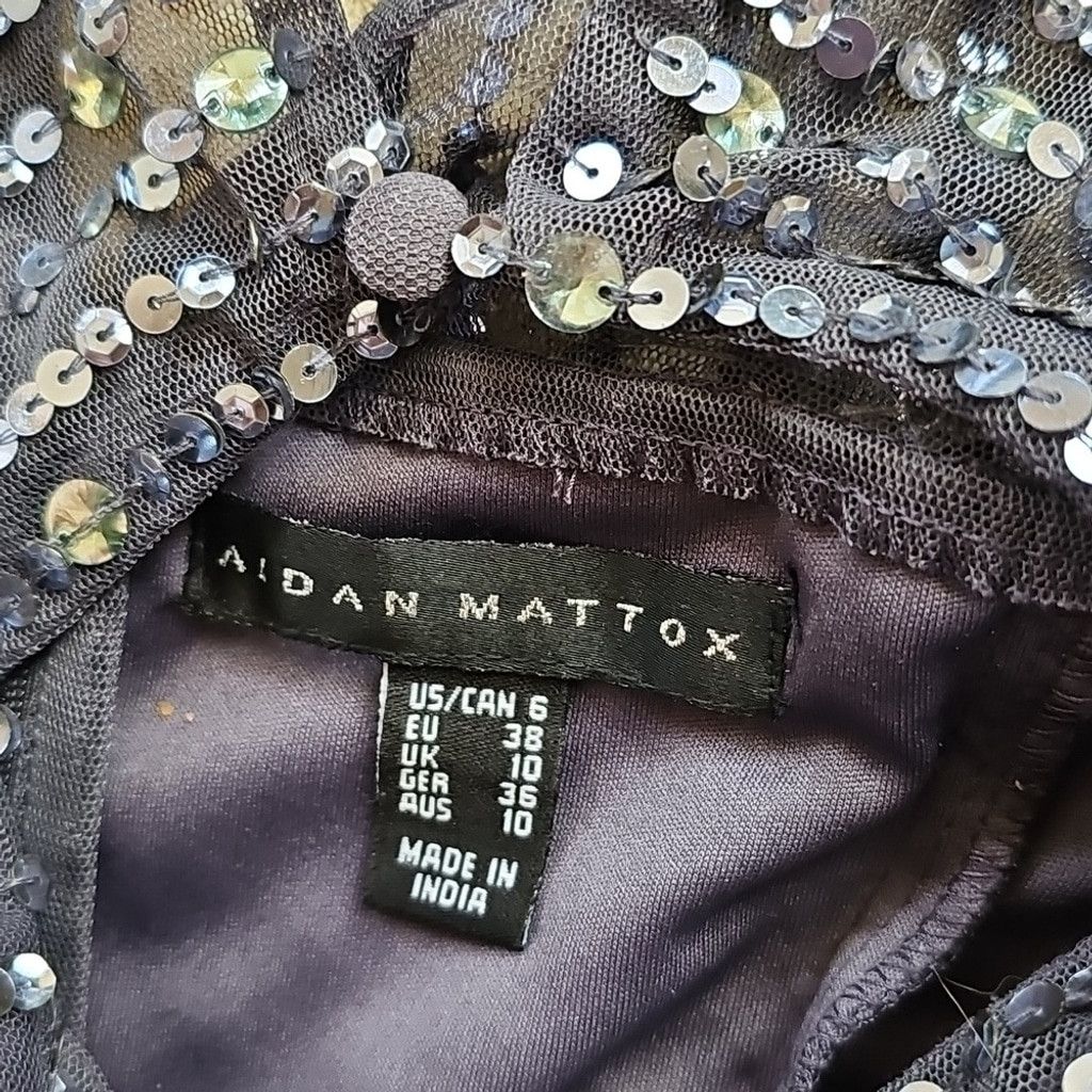 The Unbranded Brand NWT AIDAN MATTOX navy Blue Sequin Sleeveless Gala Dress 6 Size M / US 6-8 / IT 42-44 - 7 Thumbnail