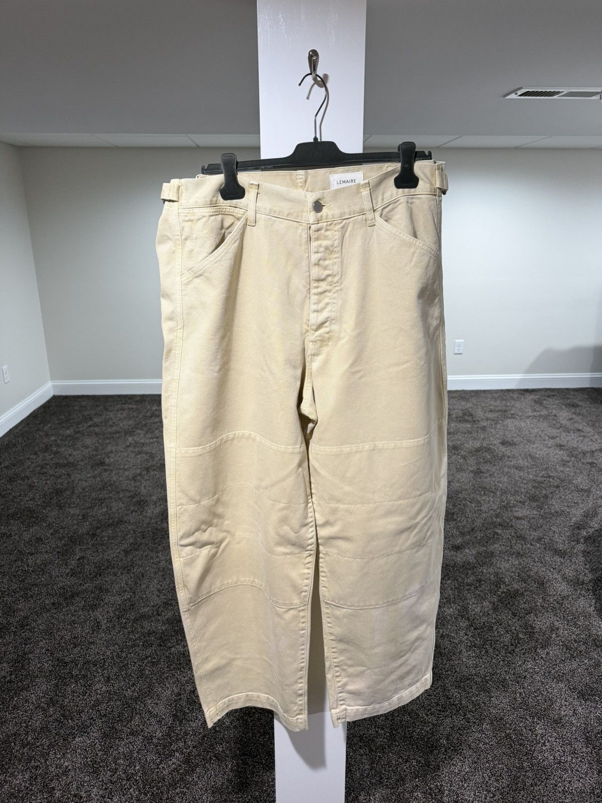 Lemaire Lemaire Wide Leg Back Belt Twisted Tan Carpenter Knee Pants Size US 34 / EU 50 - 3 Thumbnail