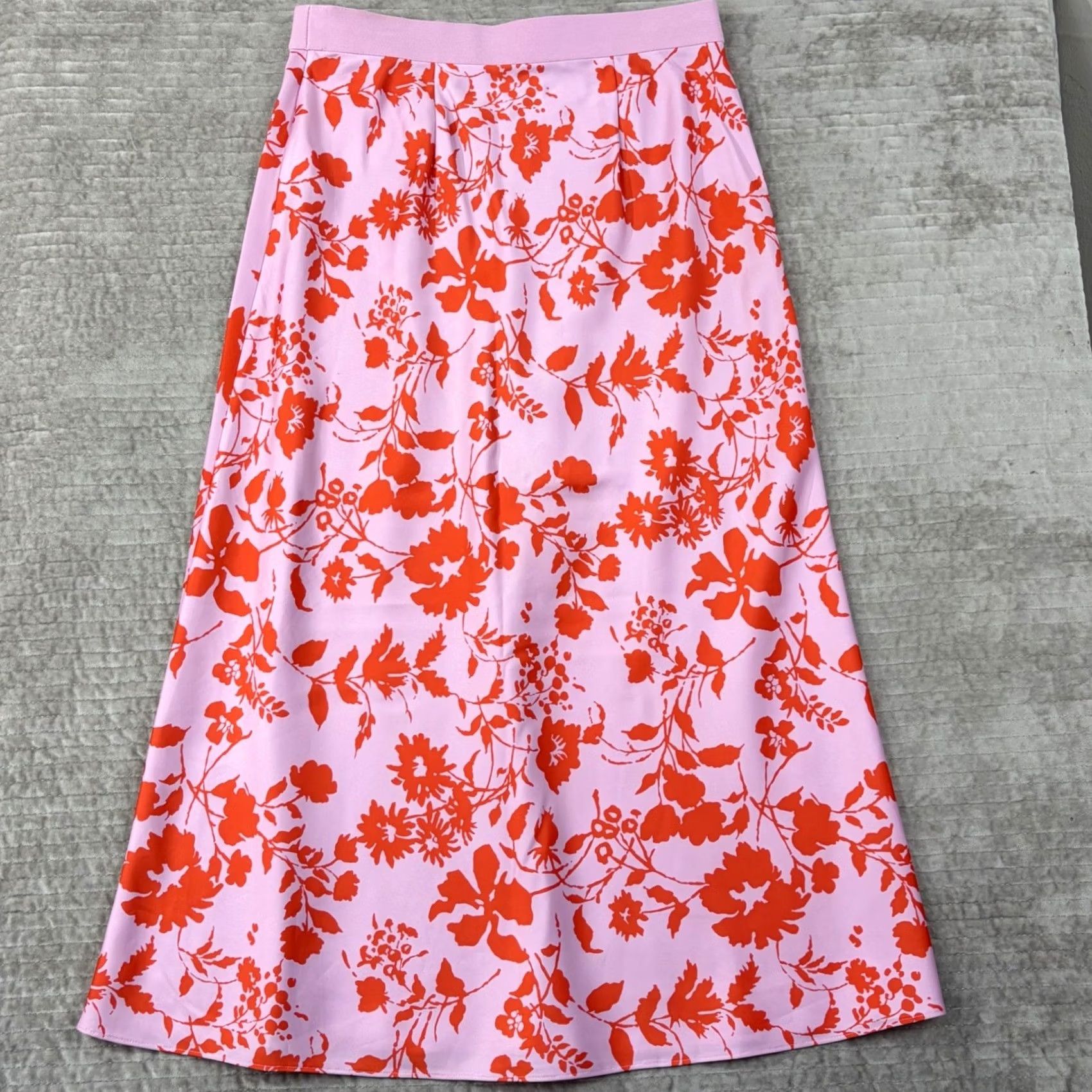 Outerknown Outerknown Skirt A-Line Midi Floral Elastic Waist Multicolor Lavender Pink 33in Womens M Size 32" / US 10 / IT 46 - 5 Thumbnail