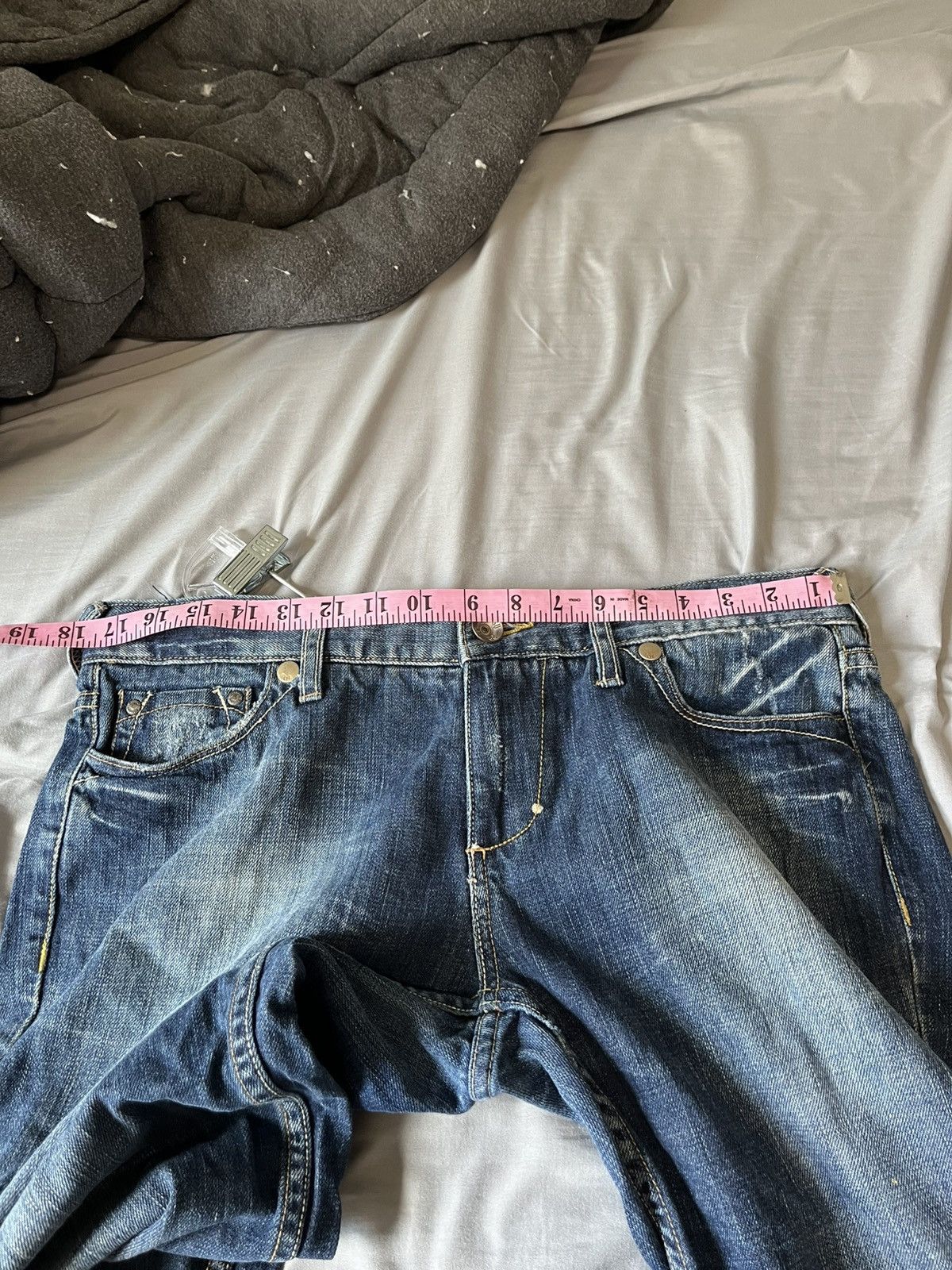 Other Y2K Mossimo Bootcut Jeans Distressed Hem (Sz 13) Size 34" / US 12 / IT 48 - 9 Thumbnail