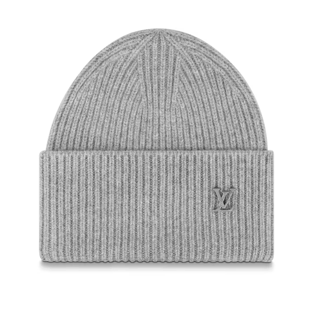 LOUIS VUITTON HAT BEANIE MONOGRAM WOOL BLACK LOGO LV MP3248 Hats