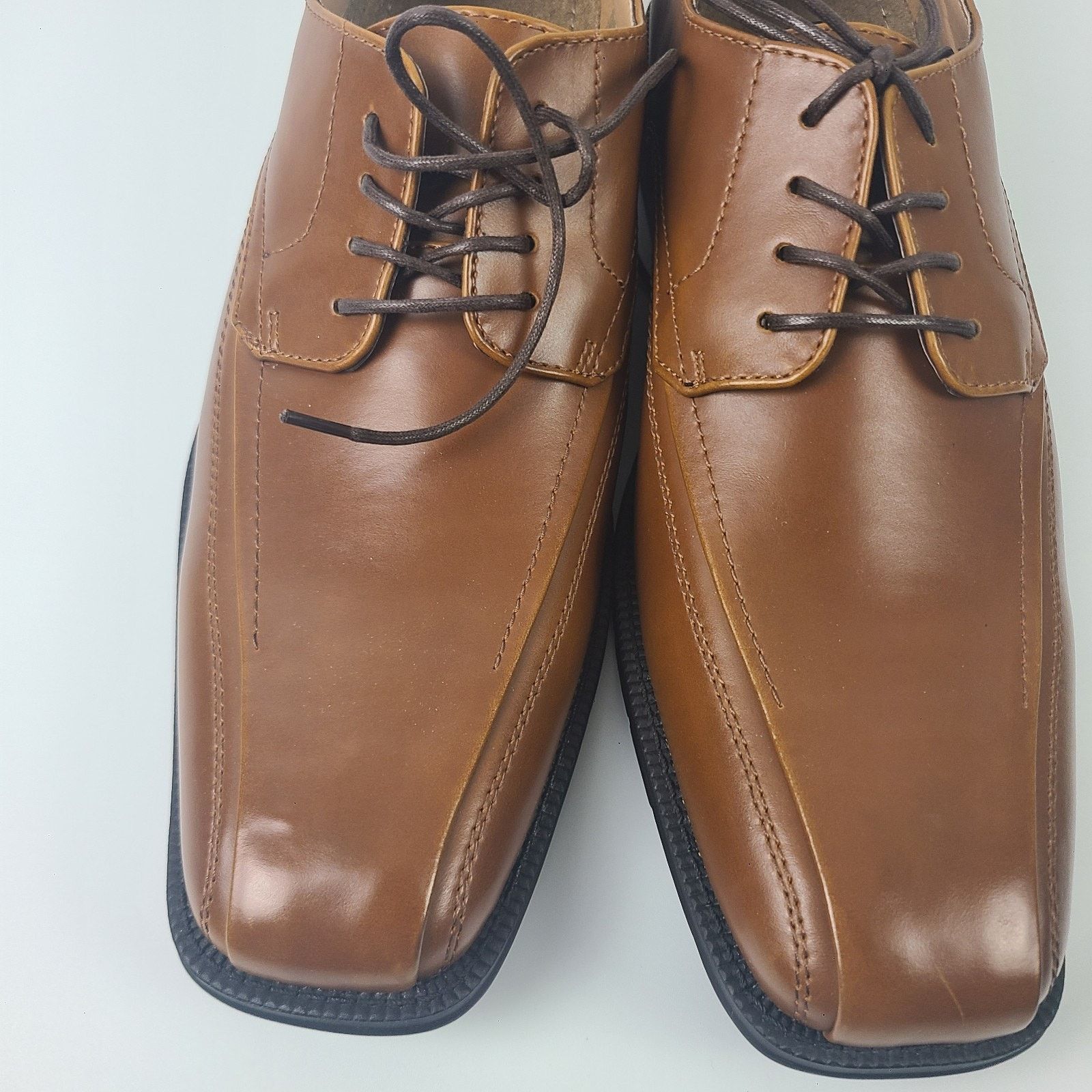 J Ferrar Mens JF J Ferrar Kent Brown Size 11M Oxford Dress Shoes Size US 11 / EU 44 - 9 Thumbnail