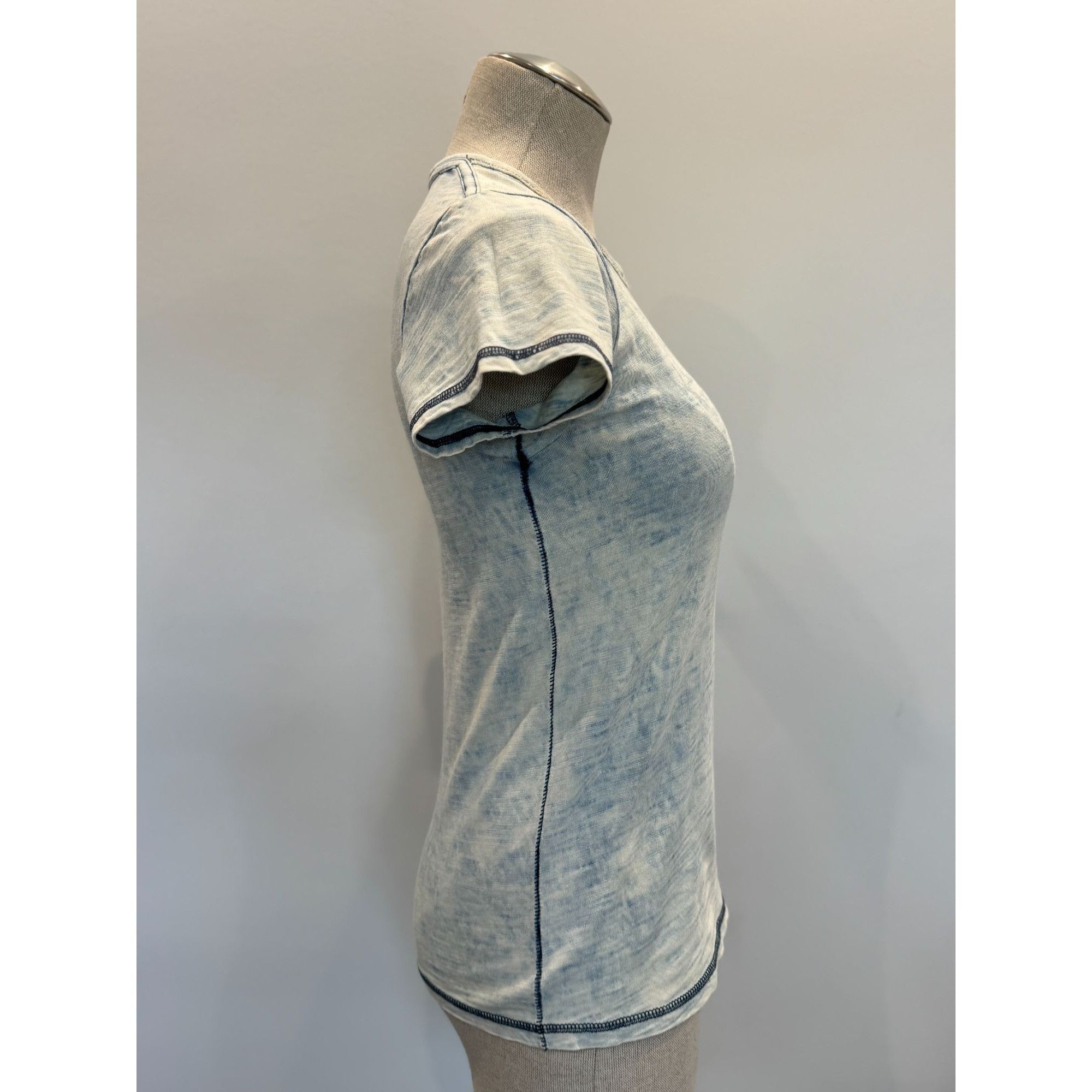 Rag & Bone Rag & Bone Tee in Acid Washed Denim Size XS Size XS / US 0-2 / IT 36-38 - 2 Thumbnail