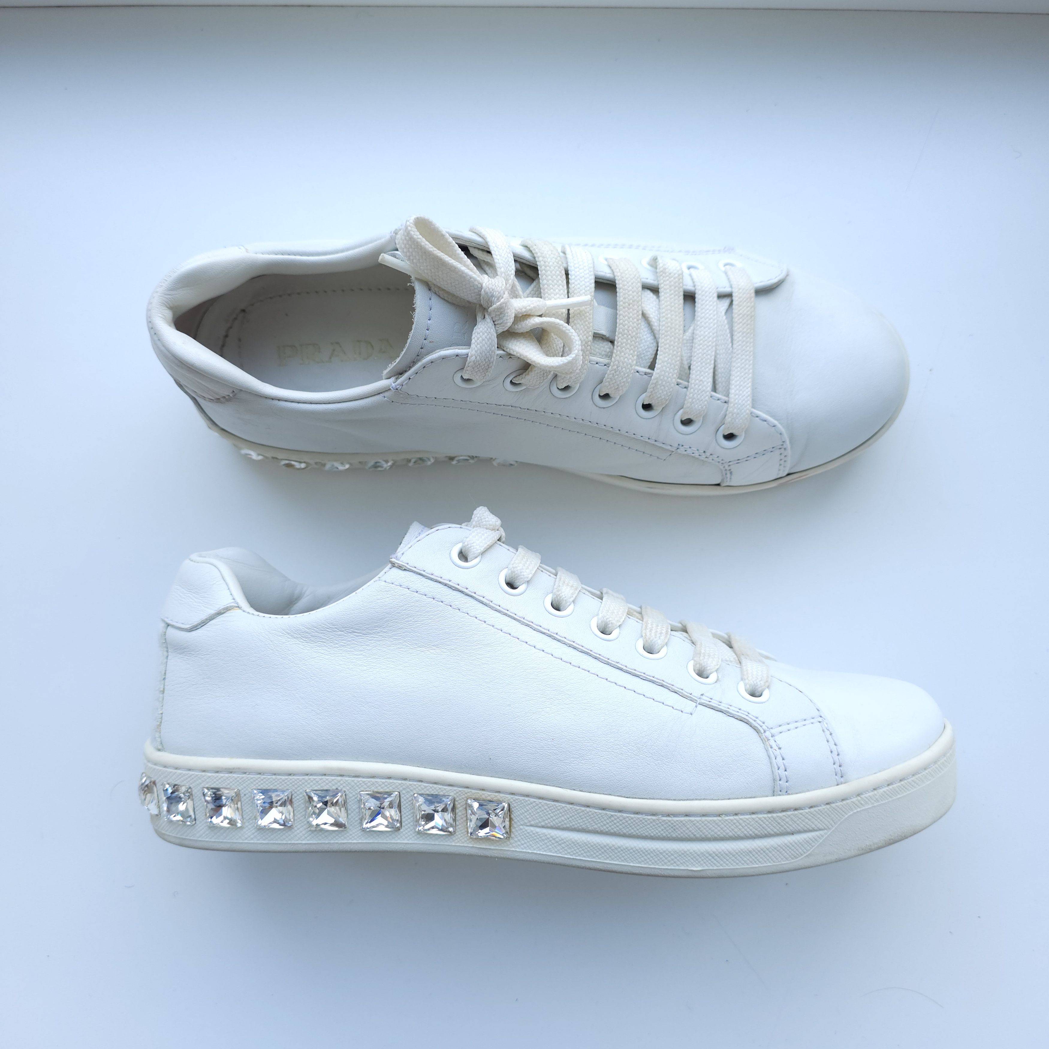 Prada Prada Leather Trainers made in Italy Womens EUR 37,5 US 7,5 Size US 7.5 / IT 37.5 - 2 Thumbnail