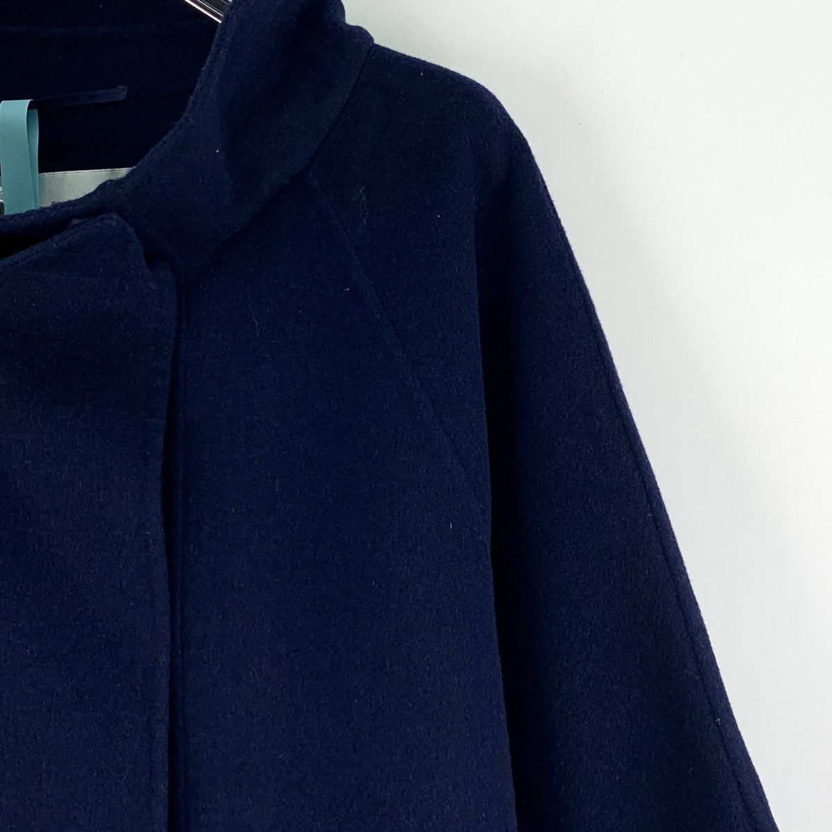 Max Mara MaxMara Dark Blue Wool Short Sleeve Coat K26WX Size L / US 10 / IT 46 - 3 Thumbnail